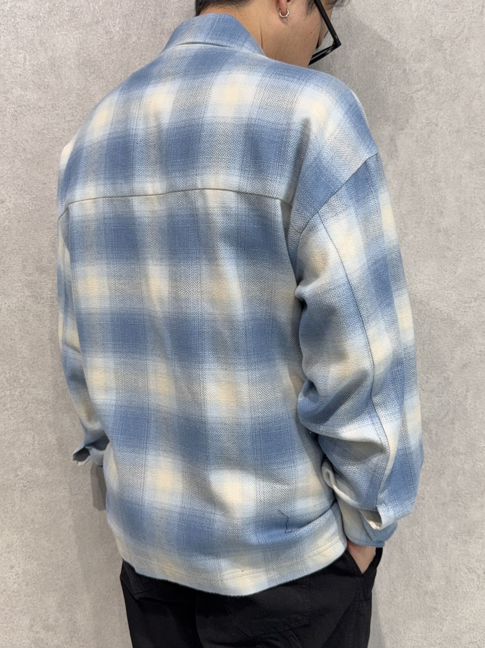 FLANNEL CHECK JK / RC41-JK-006 / フランネルチェックCPOジャケット / サックスブルー