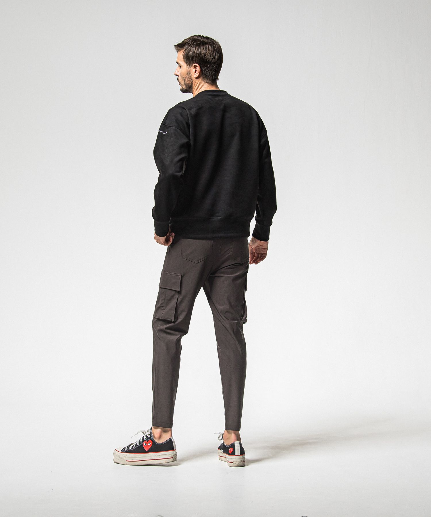 SUEDE DROP TRAINER / RC38-C-005 / スエードトレーナー / ブラック (1月上旬入荷予定)