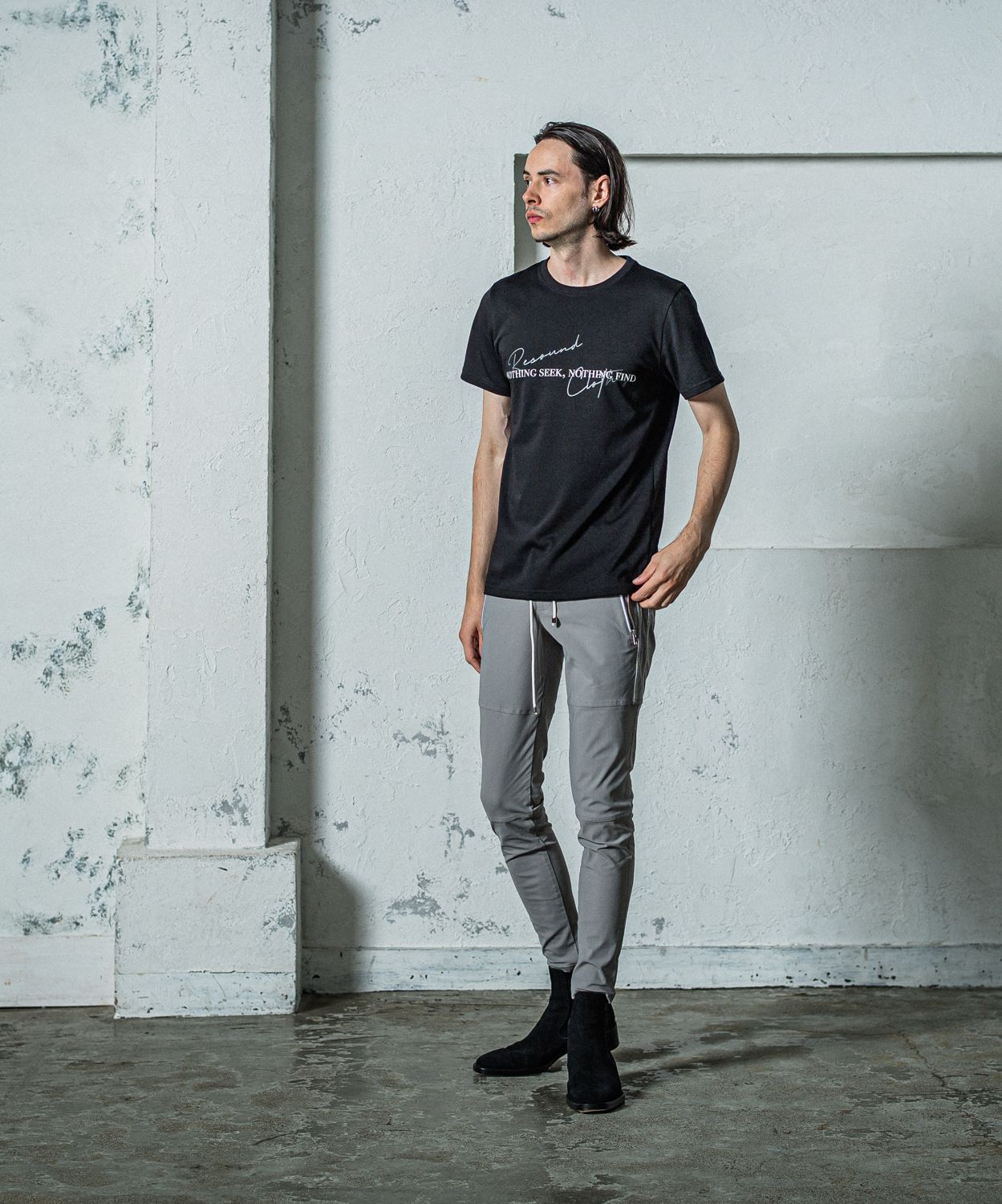 NSNF BASIC TEE / RC35-T-003 / メッセージロゴジャストTシャツ / ブラック