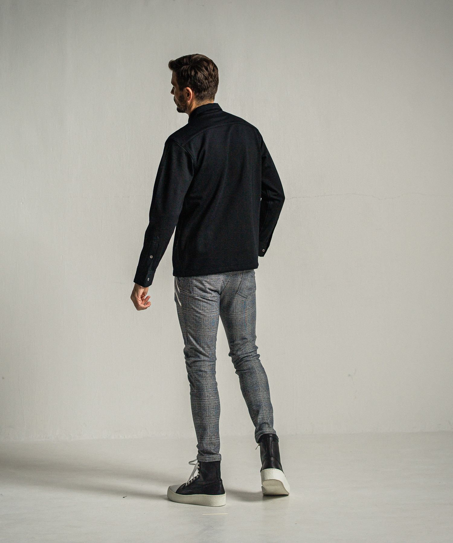 PULLOVER JERSEY SHIRT / RC34-SH-002 / 裏起毛ハーフジップシャツ / ブラック