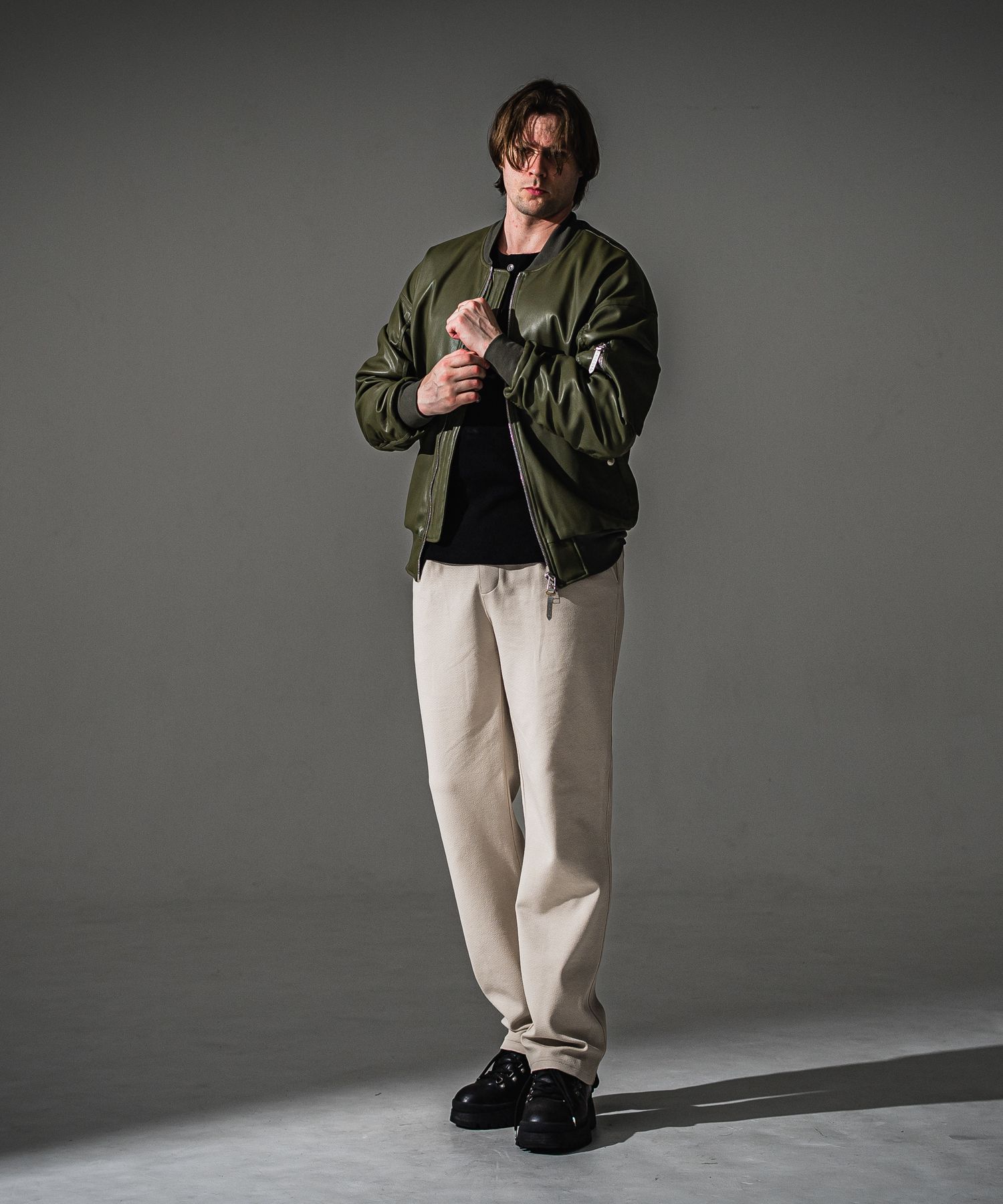 SEMI WIDE TUCK PANTS / RC41-ST-016WT / セミワイドタックパンツ / ブリスターベージュ (7月下旬入荷予定)