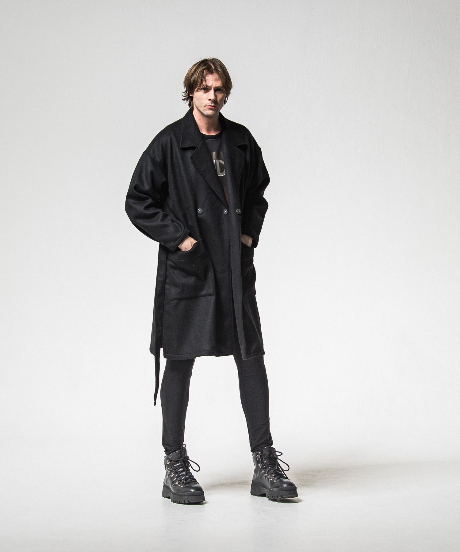 GOWN OVER COAT / RC38-JK-004 / オーバーサイズガウンコート / ブラック (11月上旬入荷予定)