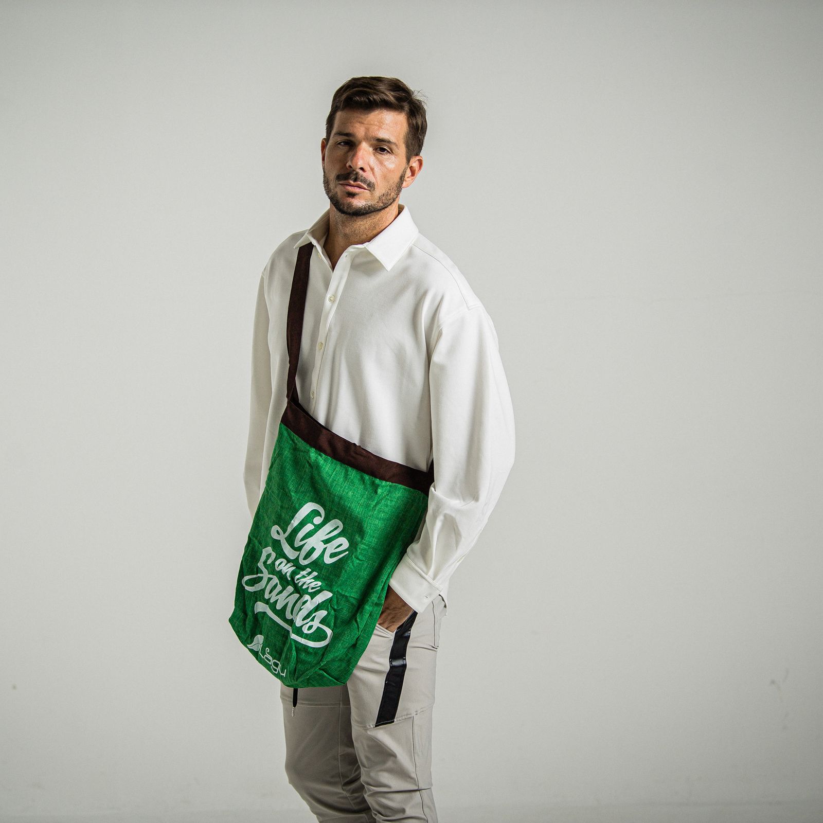 「Lagu×RESOUND」 BLANKET & ECOBAG / RL-BLBAG-1 / ブランケット&ショルダーエコバッグ / グリーン