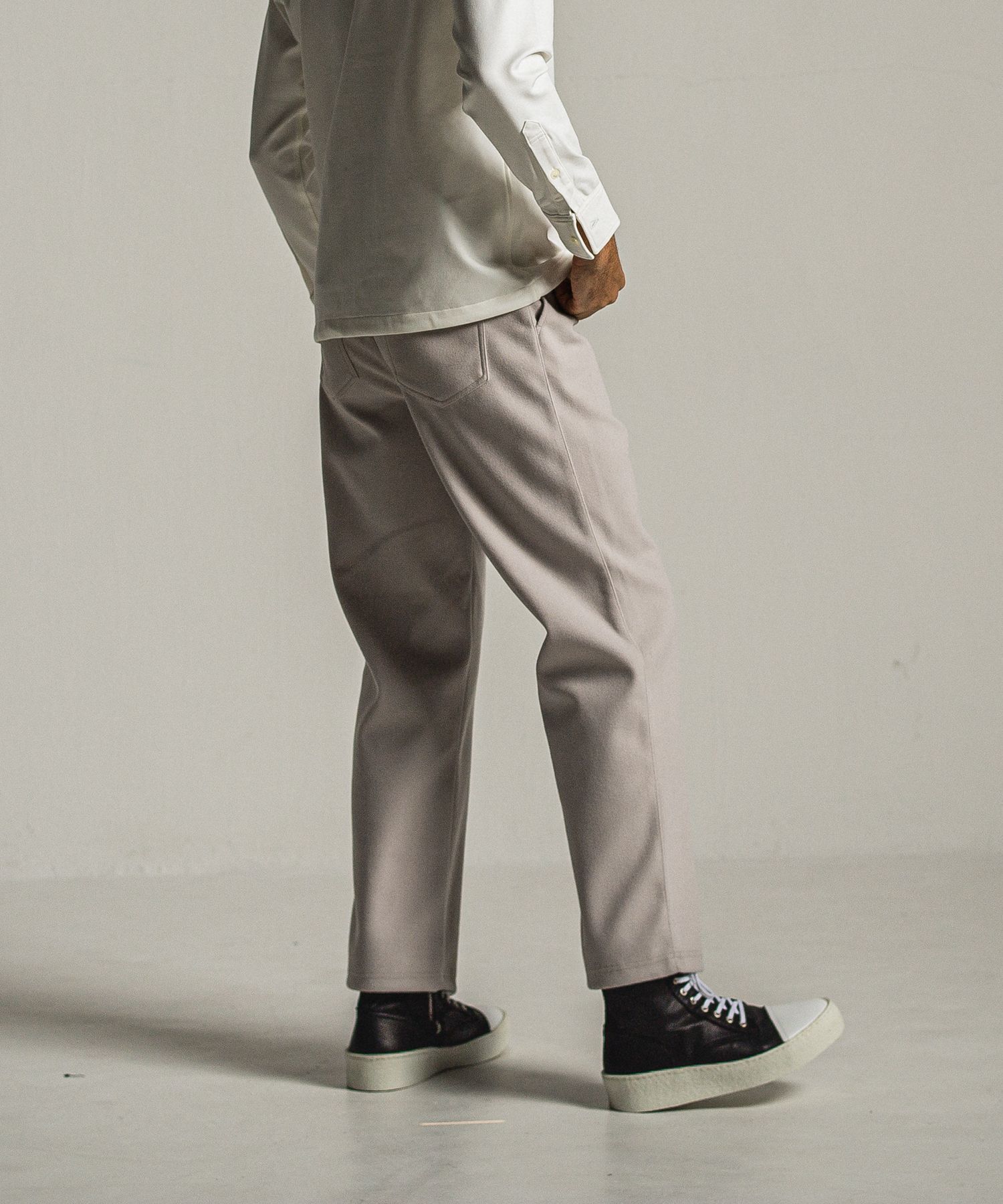 MELTON WIDE TUCK PANTS / RC34-ST-016WT / メルトンワイドタックパンツ / グレージュ