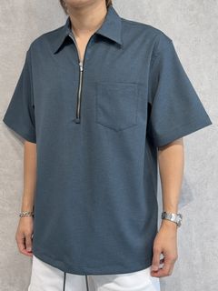 PULLOVER HALF SHIRT / RC33-SH-005 / ハーフジップシャツ / グリーン※