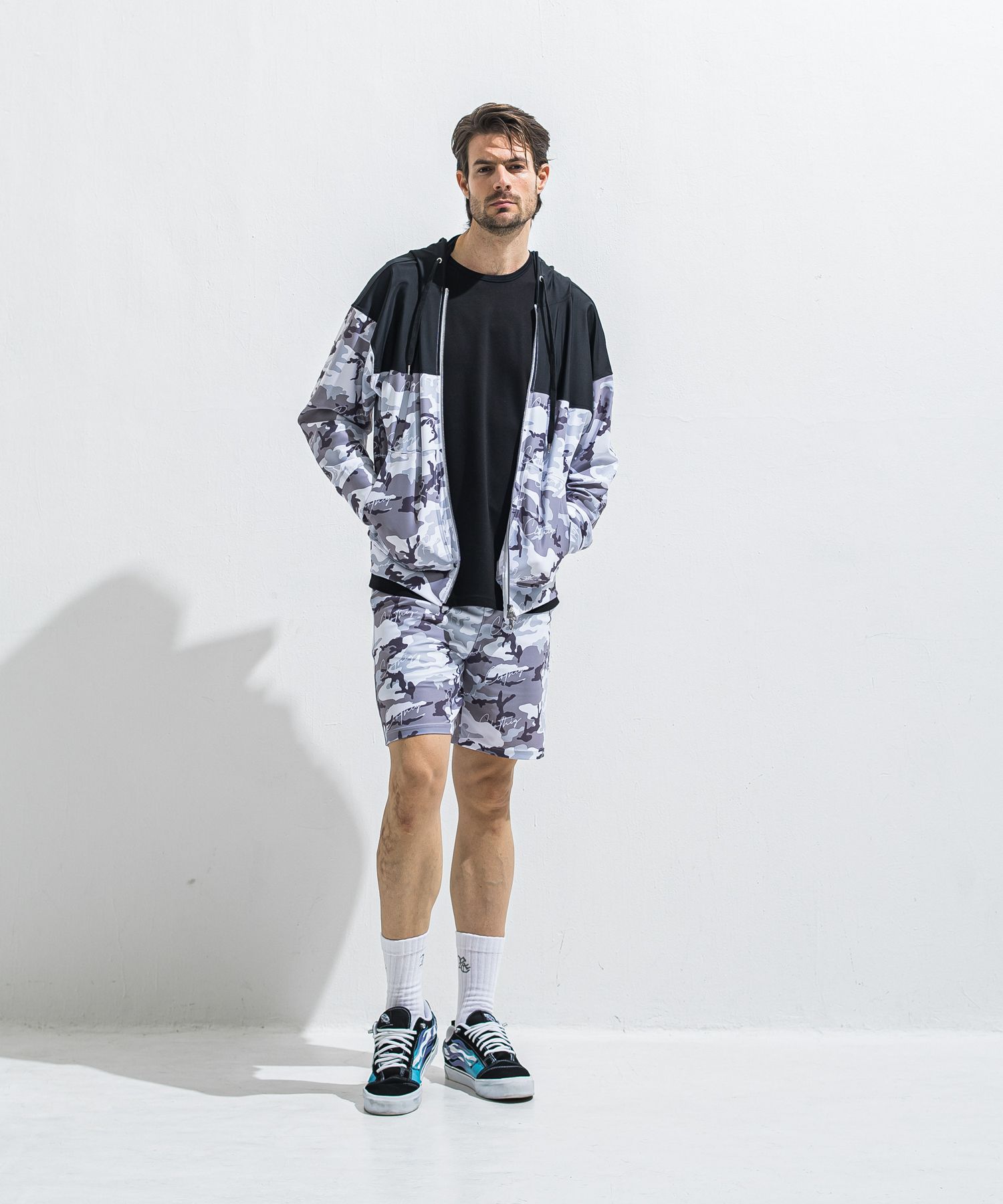 RUSH OVER ZIPUP HOODIE / RC40-C-001 / ラッシュガードパーカー / カモフラブラック (5月下旬入荷予定)