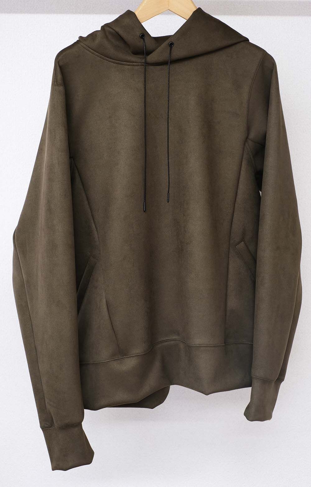 SUEDE JERSEY SOLID PULLOVER HOODIE / OR1-C-002 / スエードジャージプルオーバーパーカー / カーキ (10月下旬入荷予定)