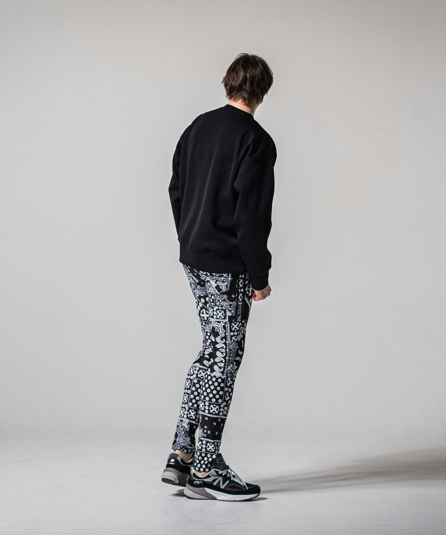 AZE MILITARY DROP TRAINER / RC39-C-003 / 高機能畦編みニットトレーナー / ブラック (1月下旬入荷予定)