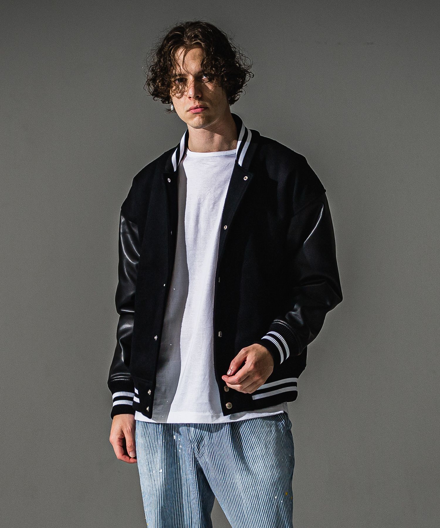 VARSITY JACKET / RC41-JK-008 / スタジャン / ブラック (10月下旬入荷予定)