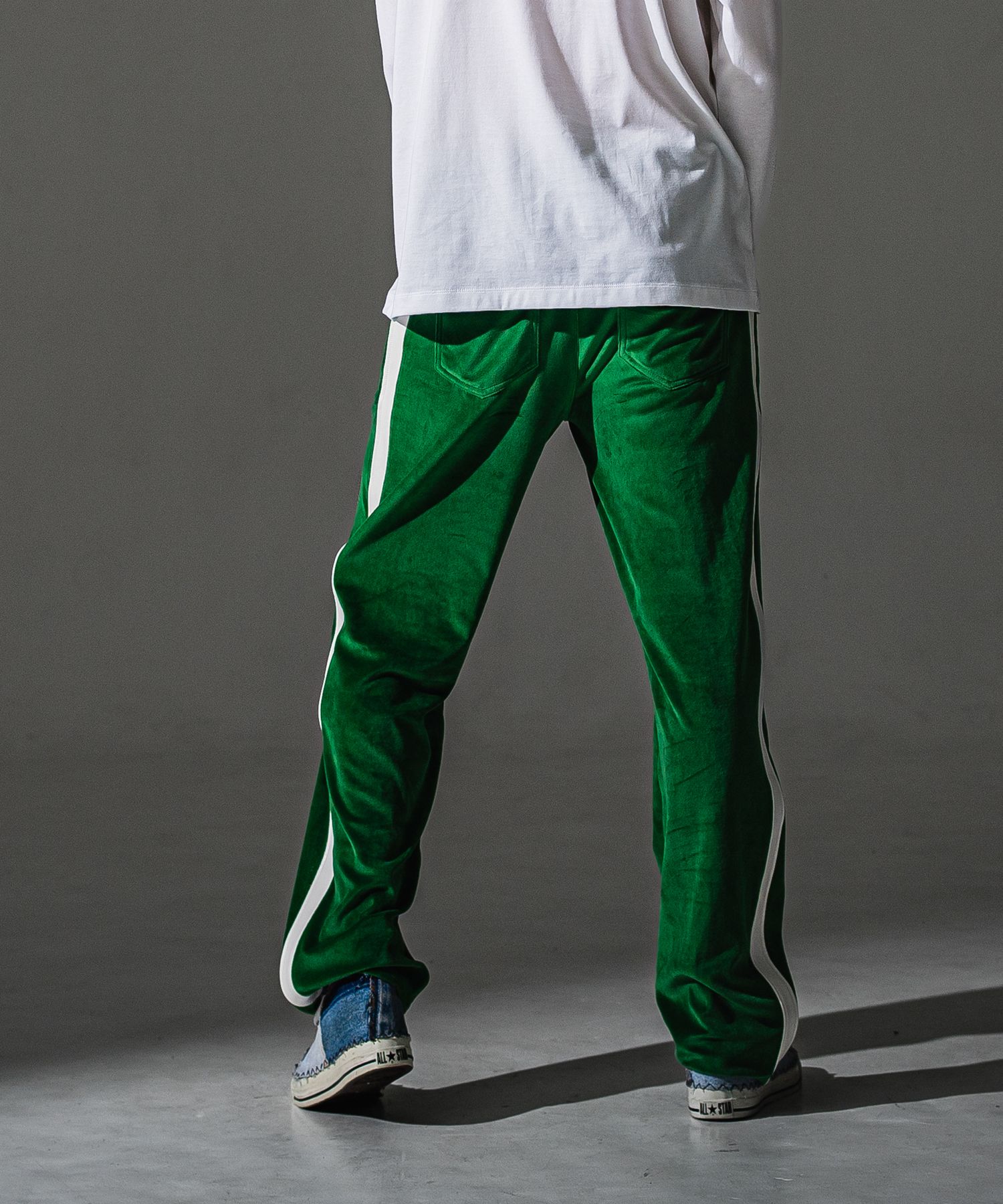 VELOUR SEMIWIDE TUCK PT / RC41-ST-044 / ベロアセミワイドタックパンツ / グリーン (9月中旬入荷予定)