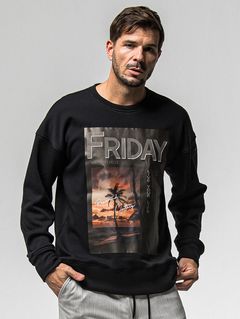 【FRIDAYコラボ】 FRIDAY OLD COVER VELOURS FLEECE TRAINER / RCF1-C-002 / 裏起毛FRIDAYオールドカバートレーナー / ブラック (11月上旬入荷予定)