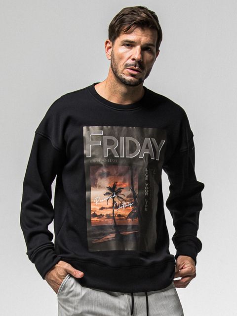 【FRIDAYコラボ】 FRIDAY OLD COVER VELOURS FLEECE TRAINER / RCF1-C-002 / 裏起毛FRIDAYオールドカバートレーナー / ブラック (11月上旬入荷予定)