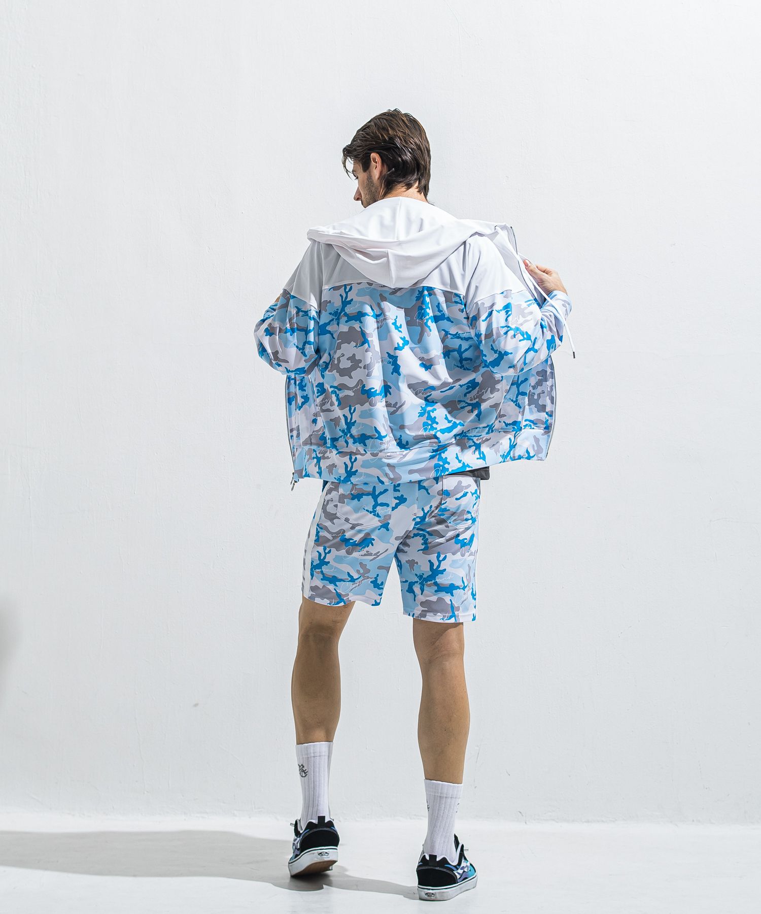 RUSH OVER ZIPUP HOODIE / RC40-C-001 / ラッシュガードパーカー / カモフラサックス (5月下旬入荷予定)