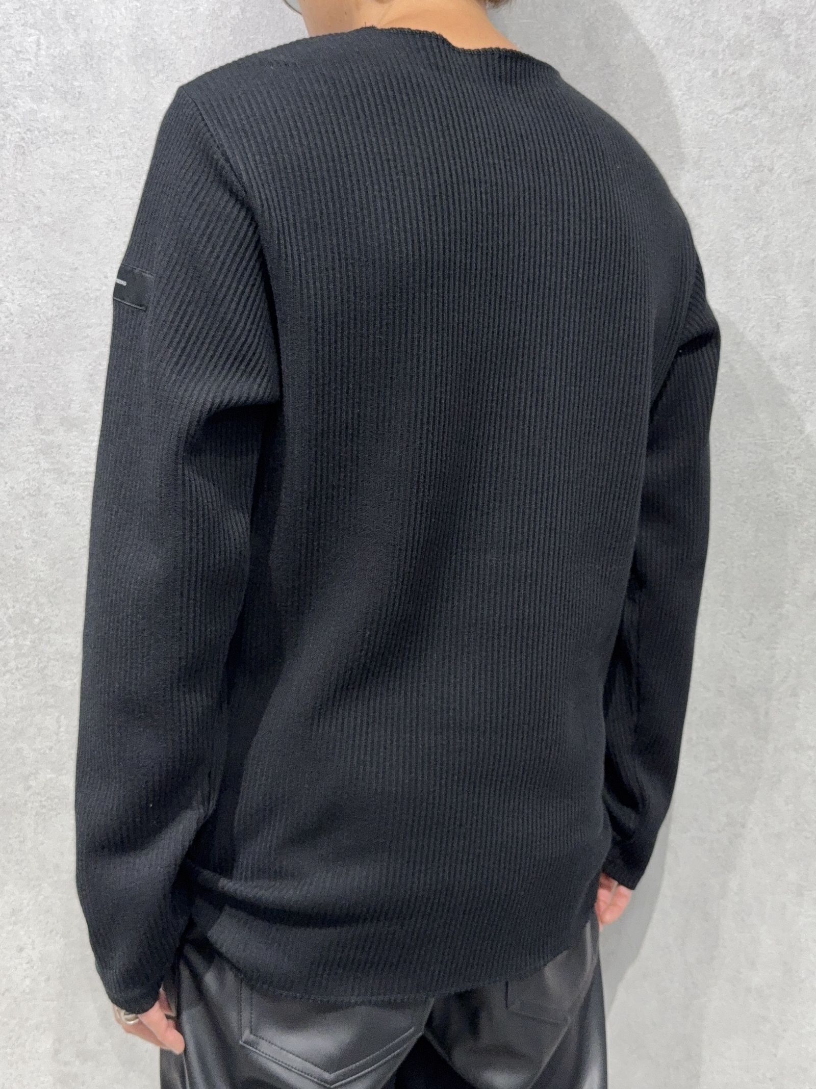 CUTOFF RAIL LONGSLEEVE / RC37-C-001 / レールカットソー / ブラック