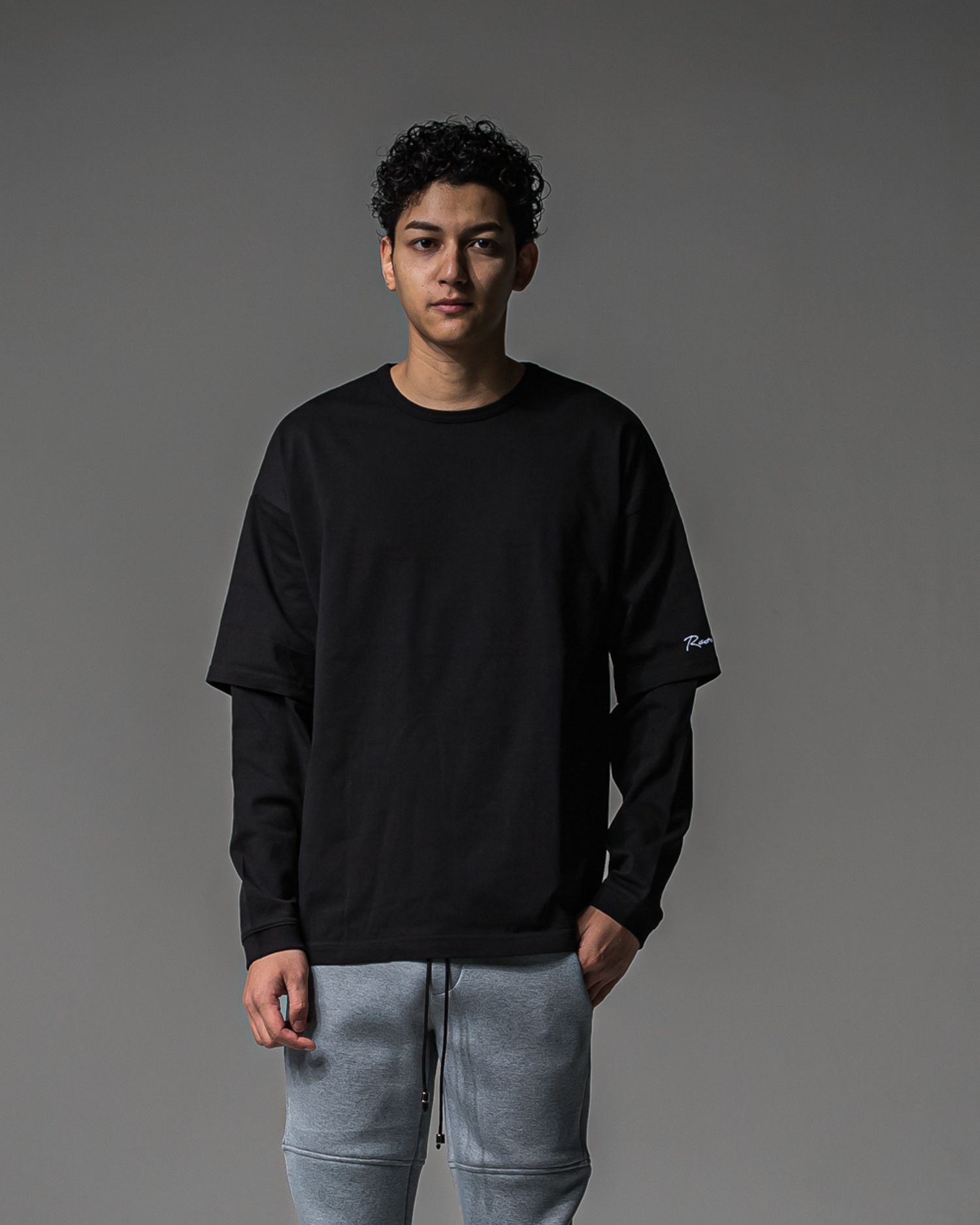 FAKE LAYERED LONG SLEEVE / RC37-T-004 / レイヤードロングスリーブTシャツ / ブラック
