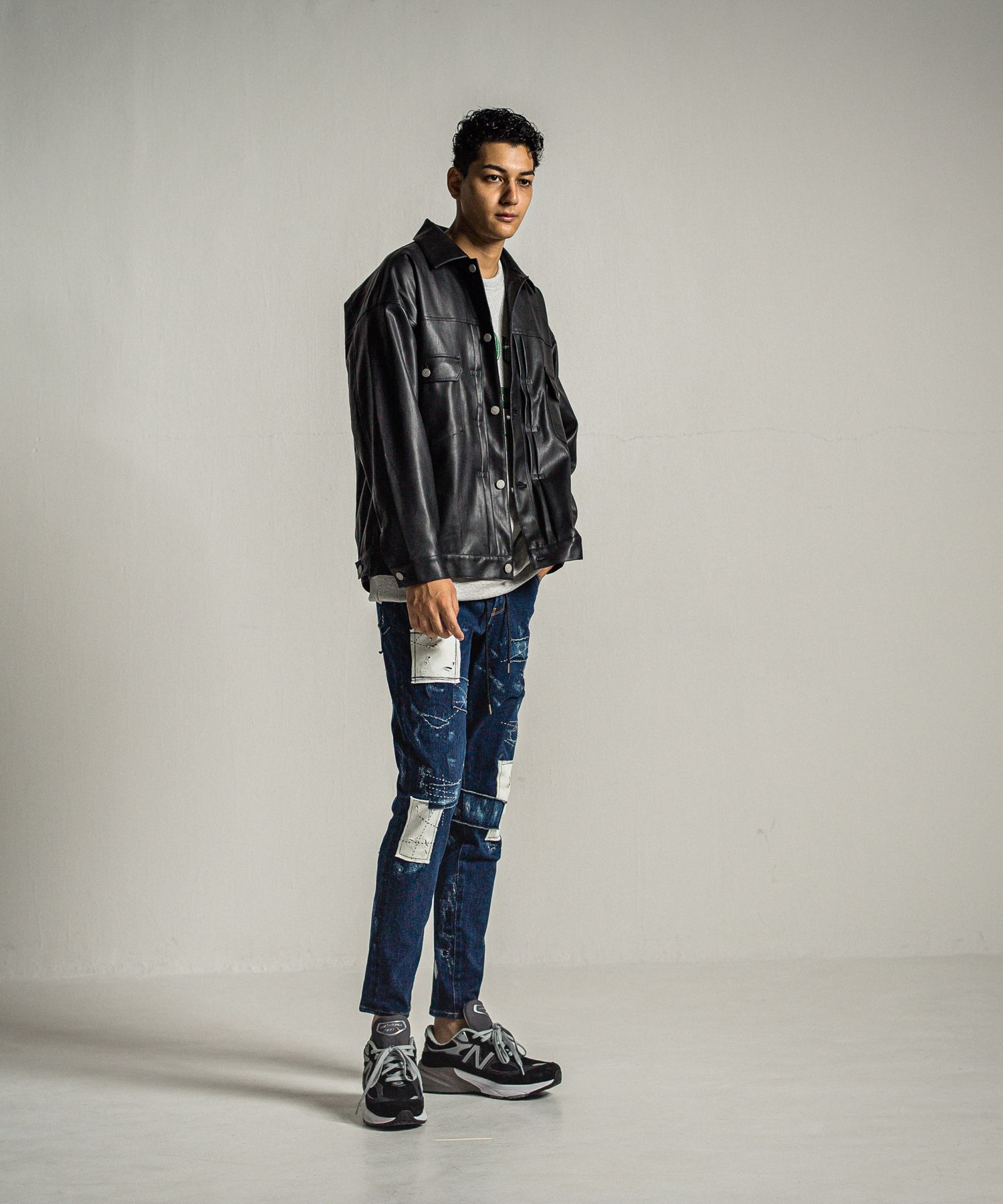 LEATHER OVER 2ND G / RC34-JK-002 / エコレザーGジャン / ブラック