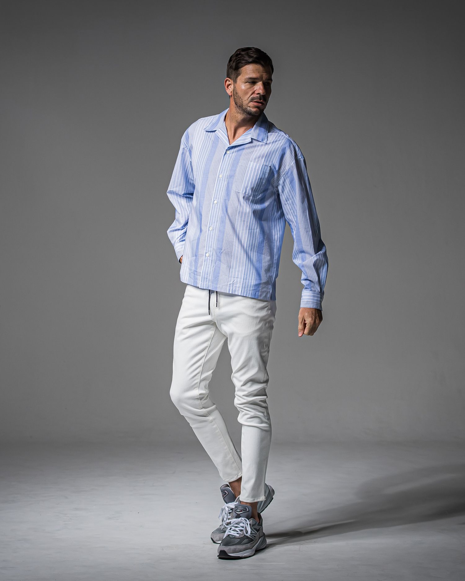 MICK DENIM JERSEY / BASIC-ST-020 / デニムジャージテーパードパンツ / ホワイト (9月上旬入荷予定)