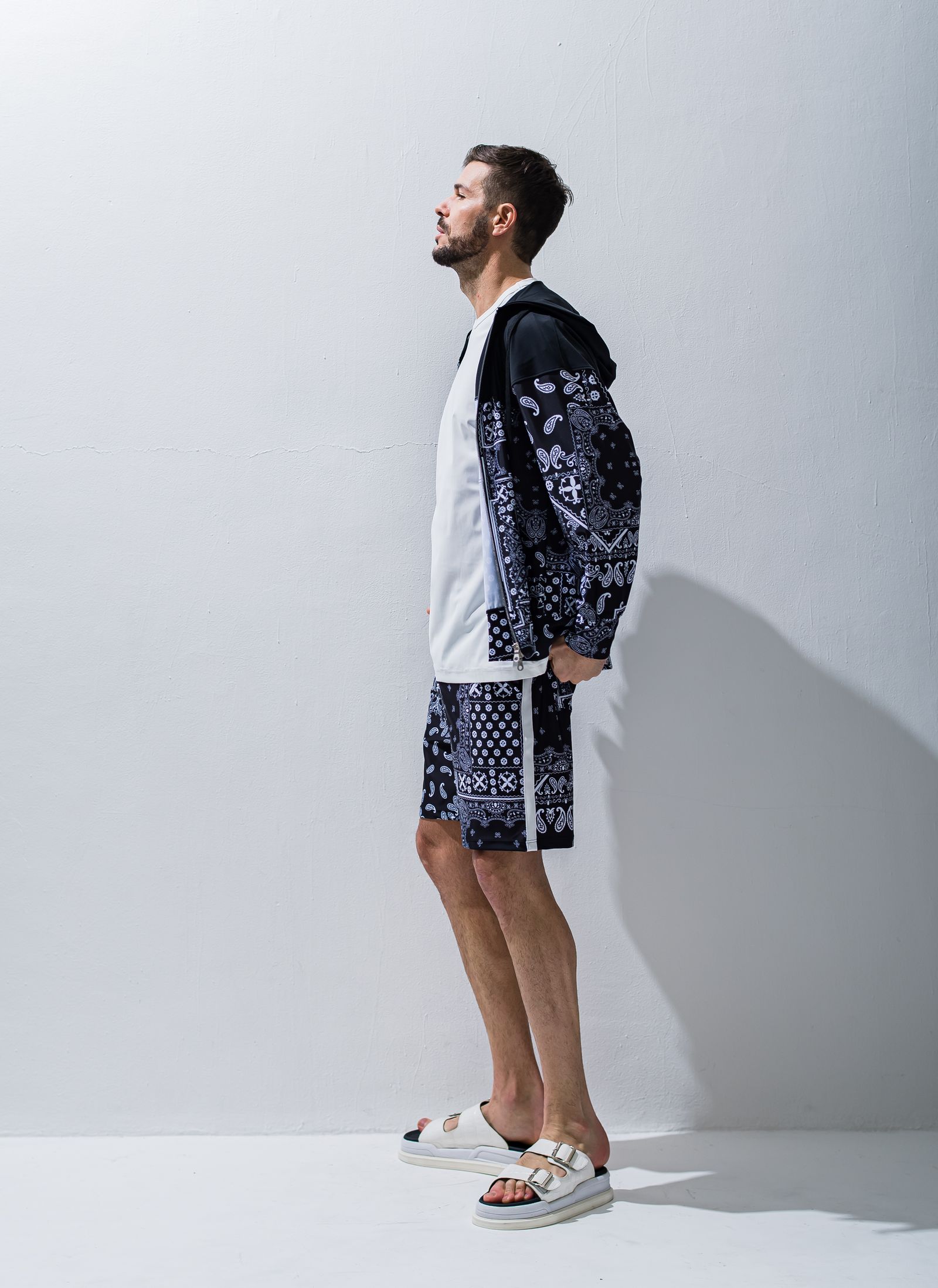 RESOUND CLOTHING - PAISELY RUSH OVER ZIPUP HOODIE / RC28-C
