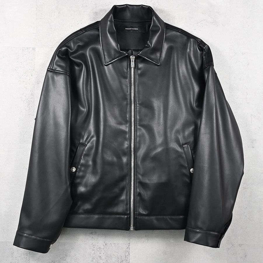 LEATHER SP JK / RC41-JK-005 / エコレザーシングルライダース / ブラック (9月下旬入荷予定)