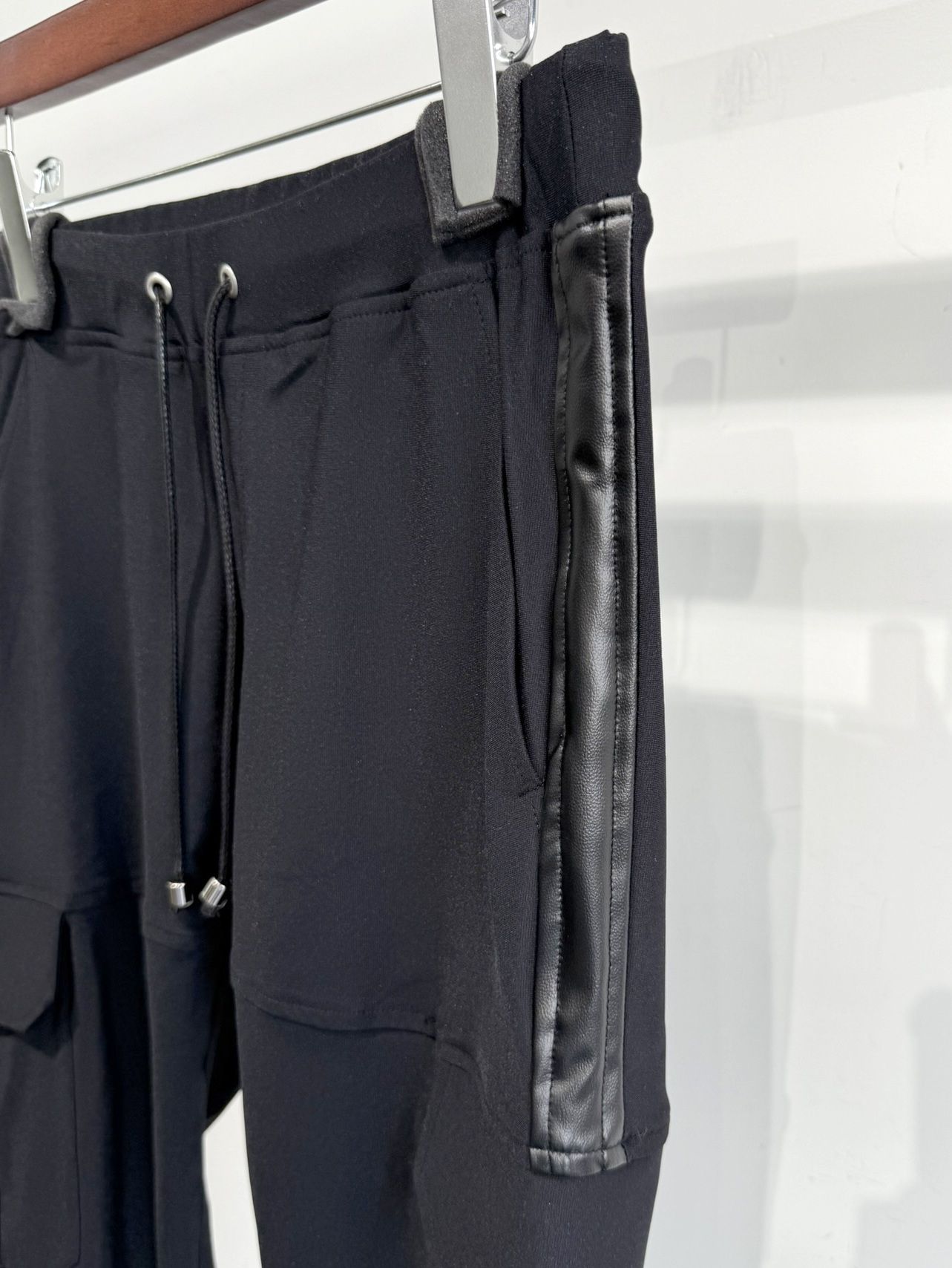 DARRELL CARGO PT / BASIC-ST-010 / レザーラインナイロンカーゴパンツ / ブラック×レザーブラック