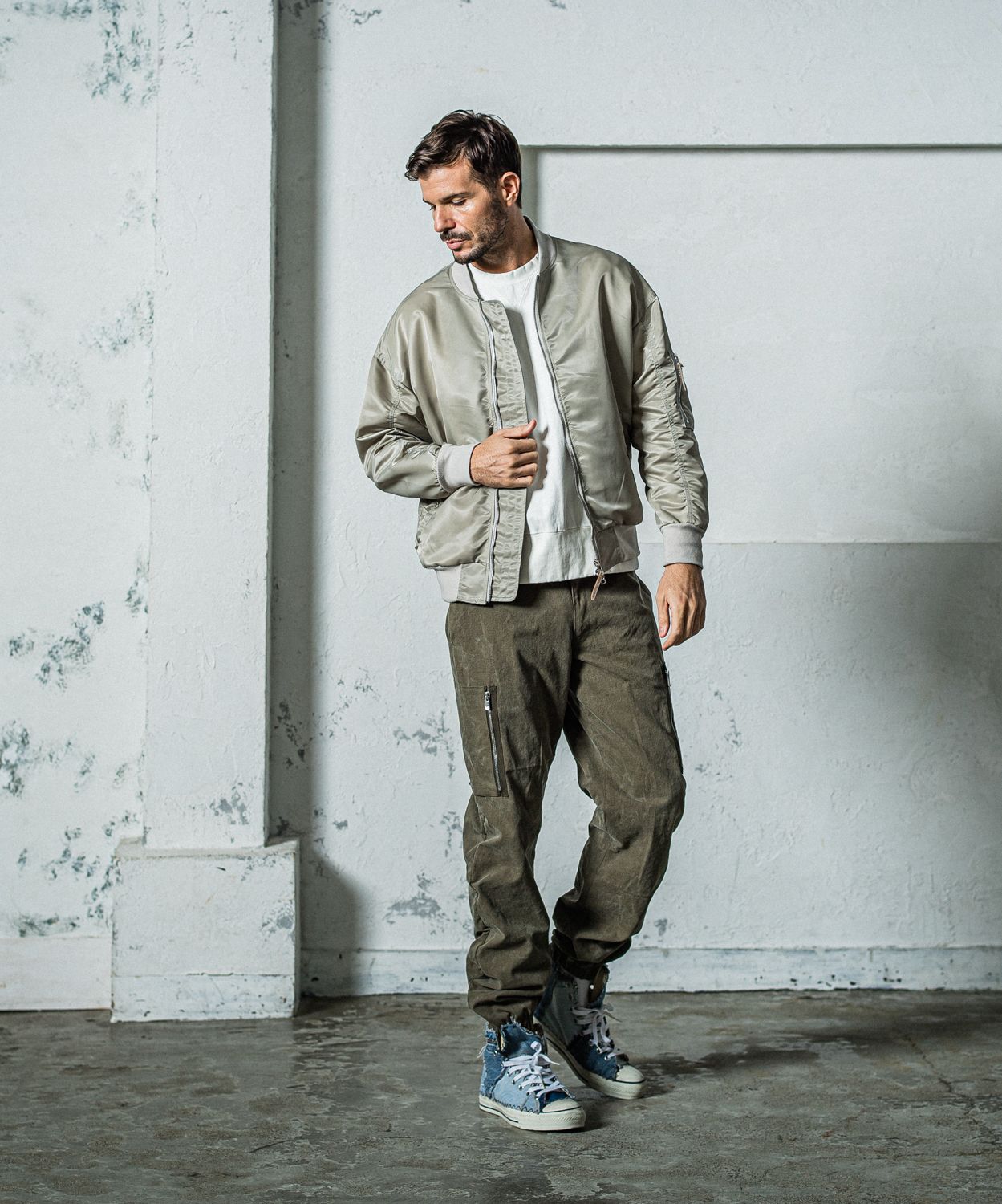 DAVID CARGO PANTS / RC35-ST-040 / ミリタリー裾ゴムカーゴパンツ / ヴィンテージカーキ