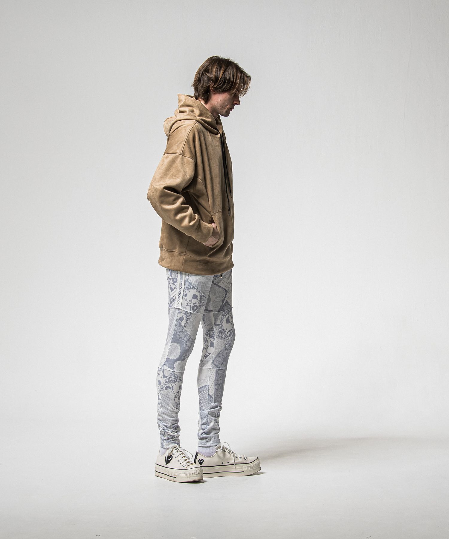 SUEDE LOOSE HOODIE / RC38-C-006 / スエードパーカー / ブラウン (1月上旬入荷予定)