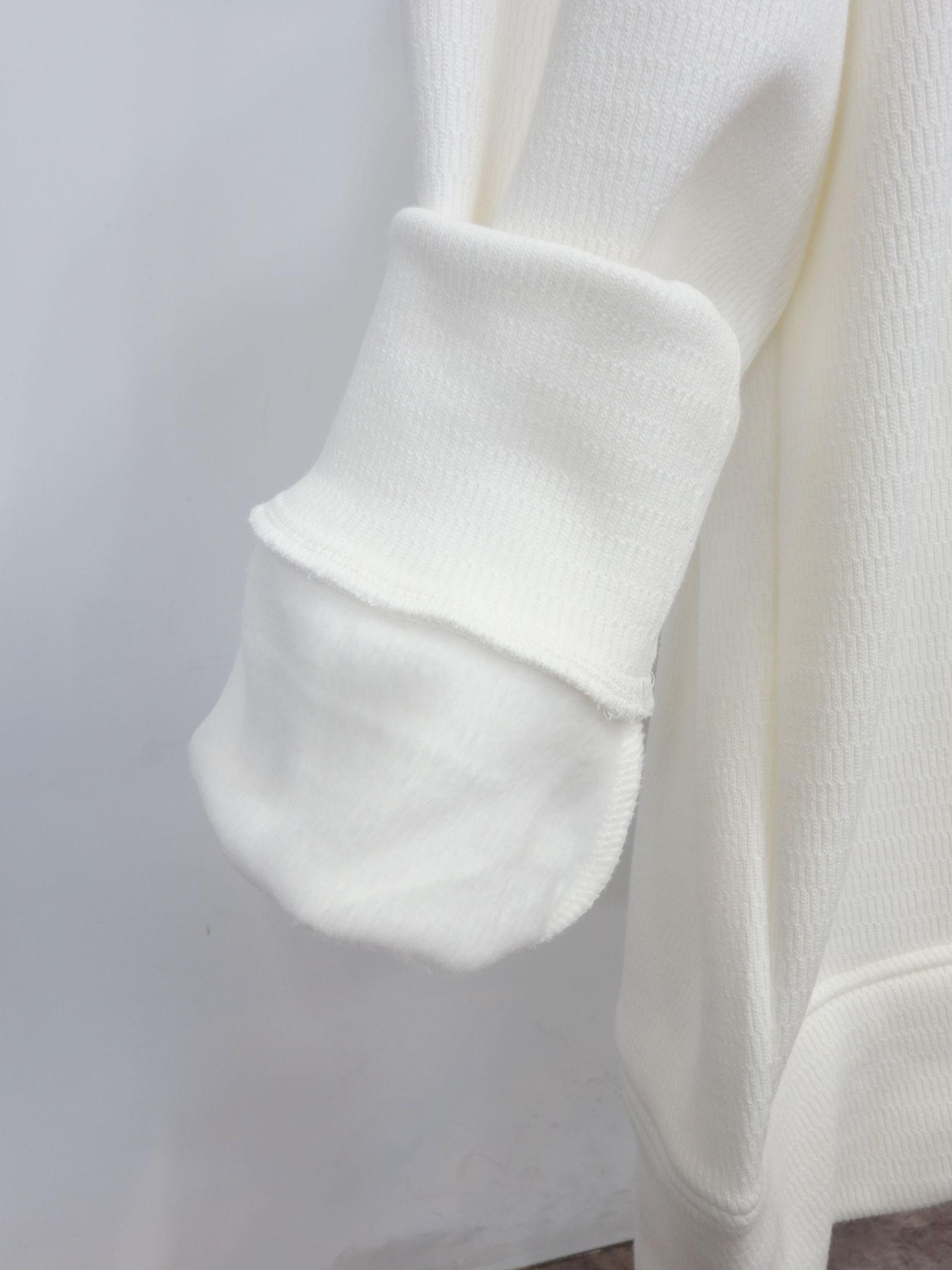VELOURS FLEECE THERMAL LOOSE TRAINER / RC38-C-002 / 裏起毛サーマルトレーナー / ホワイト (10月中旬入荷予定)