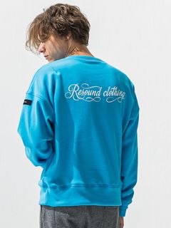 PIN ST RC VELOURS FLEECE DROP TRAINER / RC42-C-006 / 裏起毛バックロゴトレーナー / ブルー (11月上旬入荷予定)