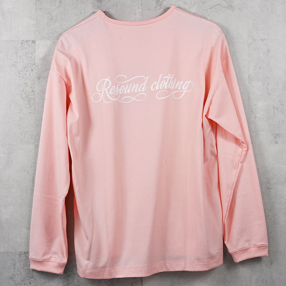 PIN ST RC OVER LONGSLEEVE TEE / RC41-T-003 / オーバーサイズ長袖バックロゴTシャツ / ピンク (7月中旬入荷予定)