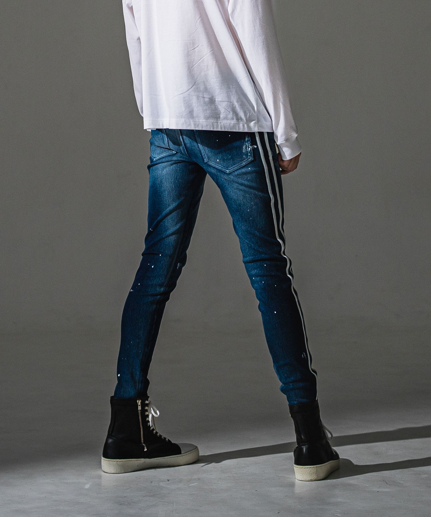 EX DENIM JERSEY BLIND LINE PT / RC41-ST-008D / デニムジャージラインパンツ / ダークインディゴ (9月上旬入荷予定)