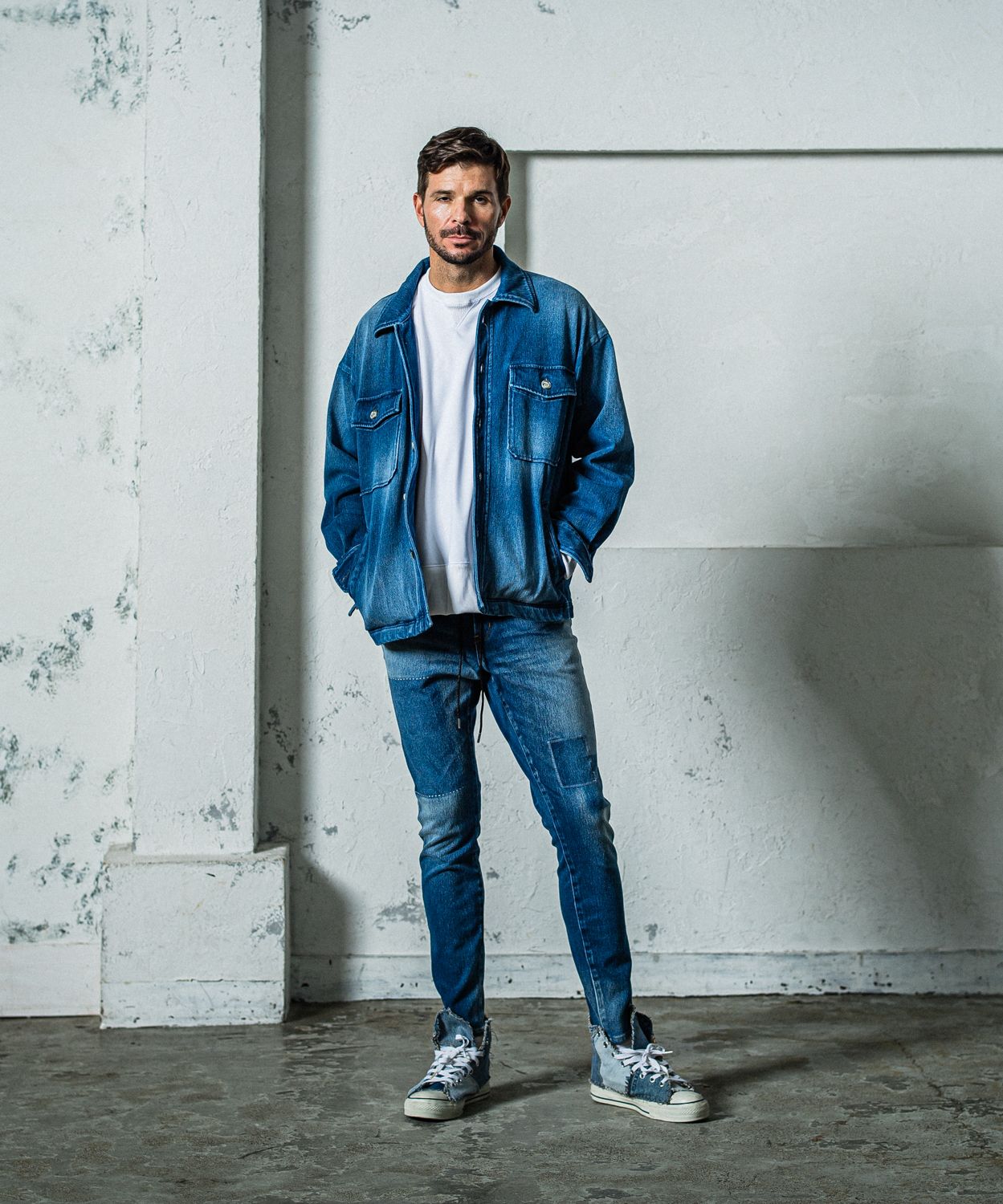 MICK DENIM JERSEY / RC35-ST-020 / デニムジャージテーパードパンツ / インディゴリメイク