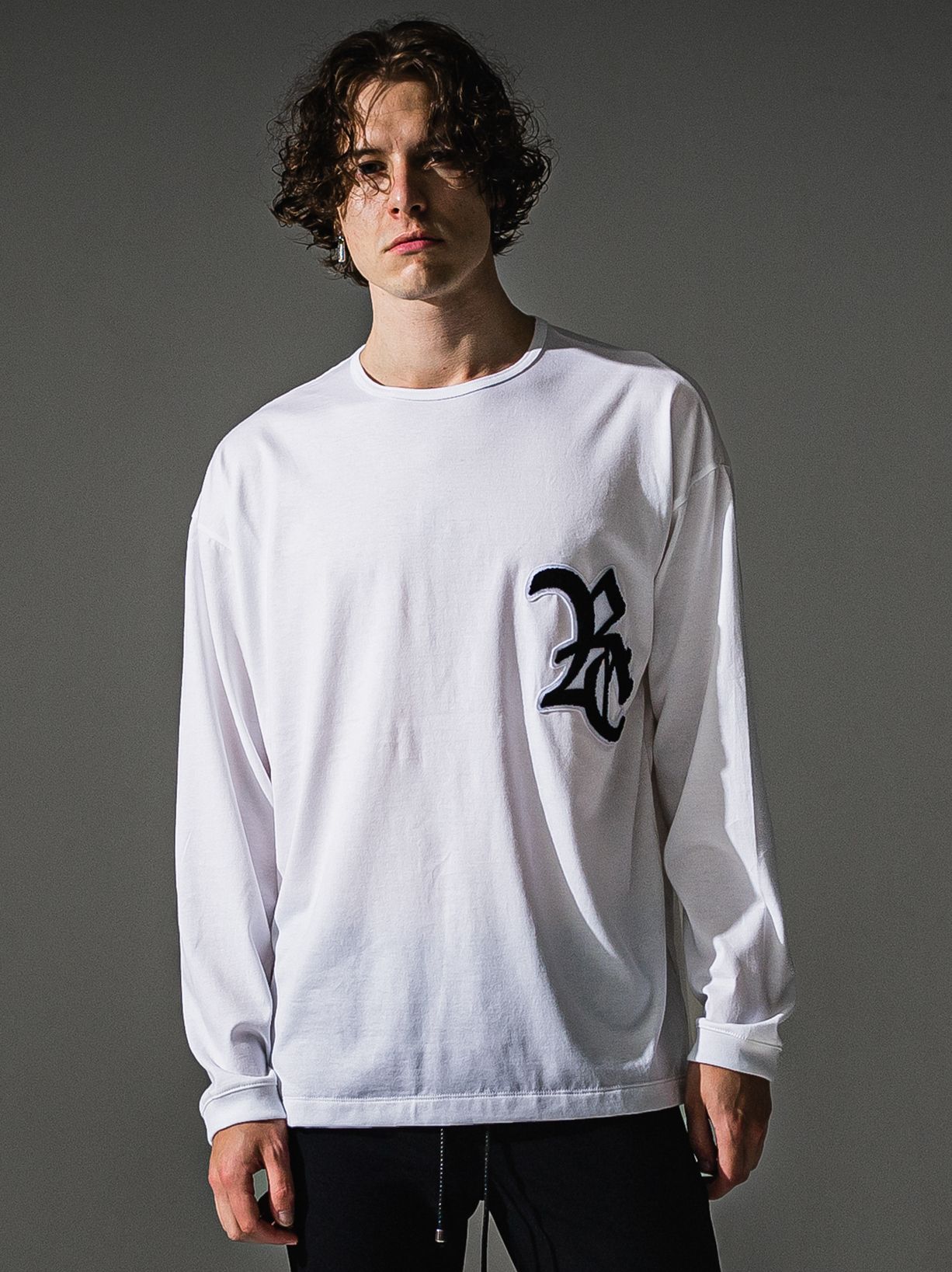 RC OVER LONGSLEEVE TEE / RC41-T-001 / オーバーサイズ長袖RCロゴワッペンTシャツ / ホワイト (7月中旬入荷予定)