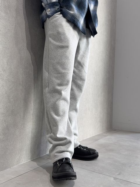 VELOURS FLEECE WIDE TUCK PANTS / RC38-ST-016HWT / 裏起毛スウェットワイドタックパンツ / グレー