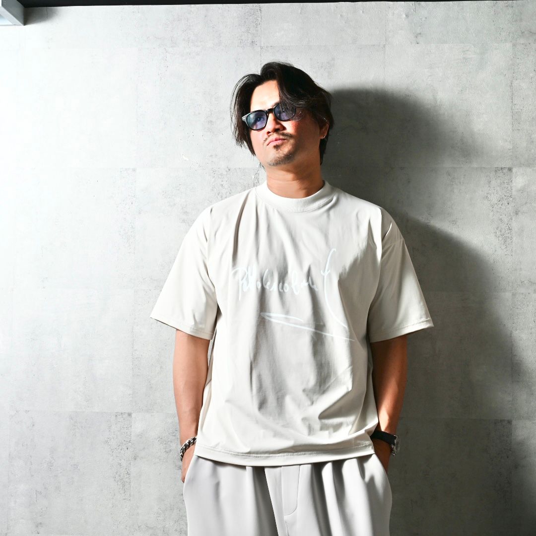 PB SIGN OVER NYLON T / DP1-T-002 / サインプリントナイロンビッグTシャツ / グレージュ (4月上旬入荷予定)