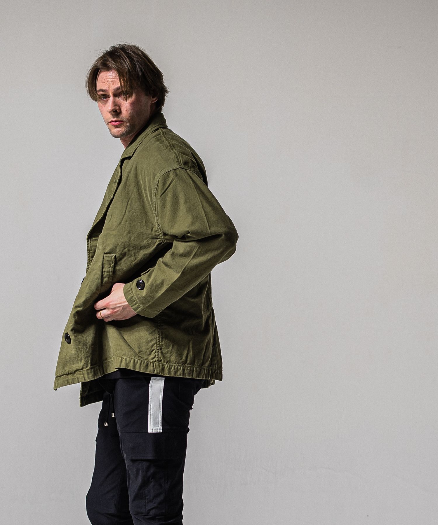 MV OVER PCOAT / RC39-JK-006 / ミリタリーピーコートジャケット / カーキ (2月上旬入荷予定)