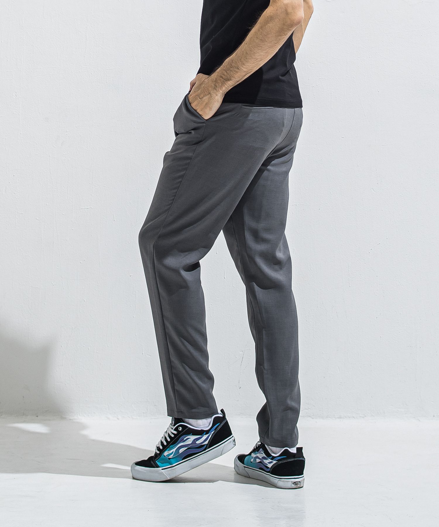 PAT WIDE EASY PANTS / RC40-ST-036BN / ワイドテーパードパンツ / ツイルグレー (4月中旬入荷予定)