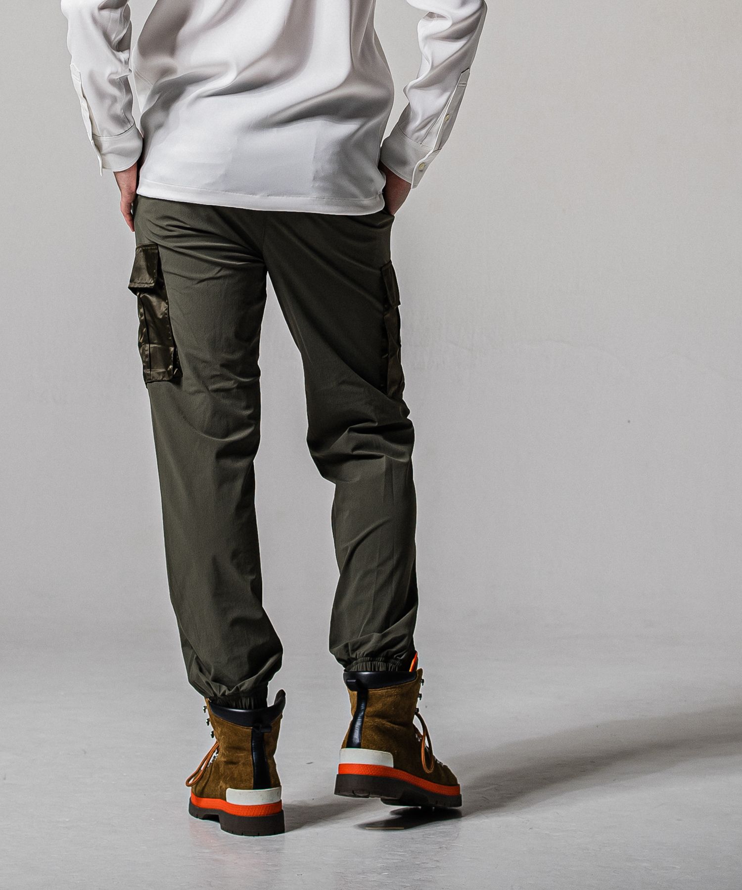 NY PT CARGO PANTS / RC39-ST-035 / ナイロン裾ゴムイージーカーゴパンツ / カーキ (2月中旬入荷予定)