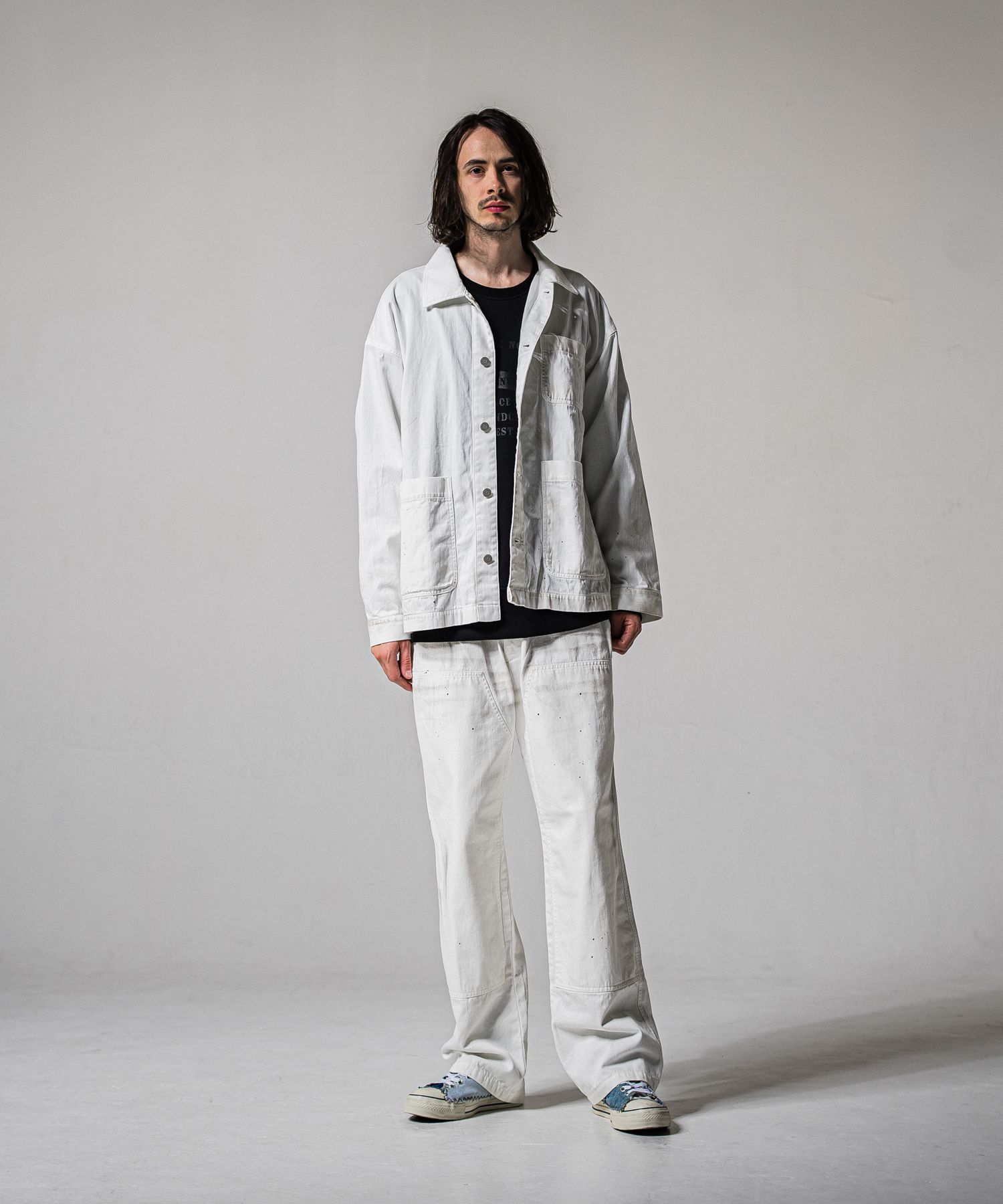 DOUBLE KNEE PT / RC39-ST-041 / ダブルニーワイドデニムパンツ / ホワイトユーズド (2月中旬入荷予定)