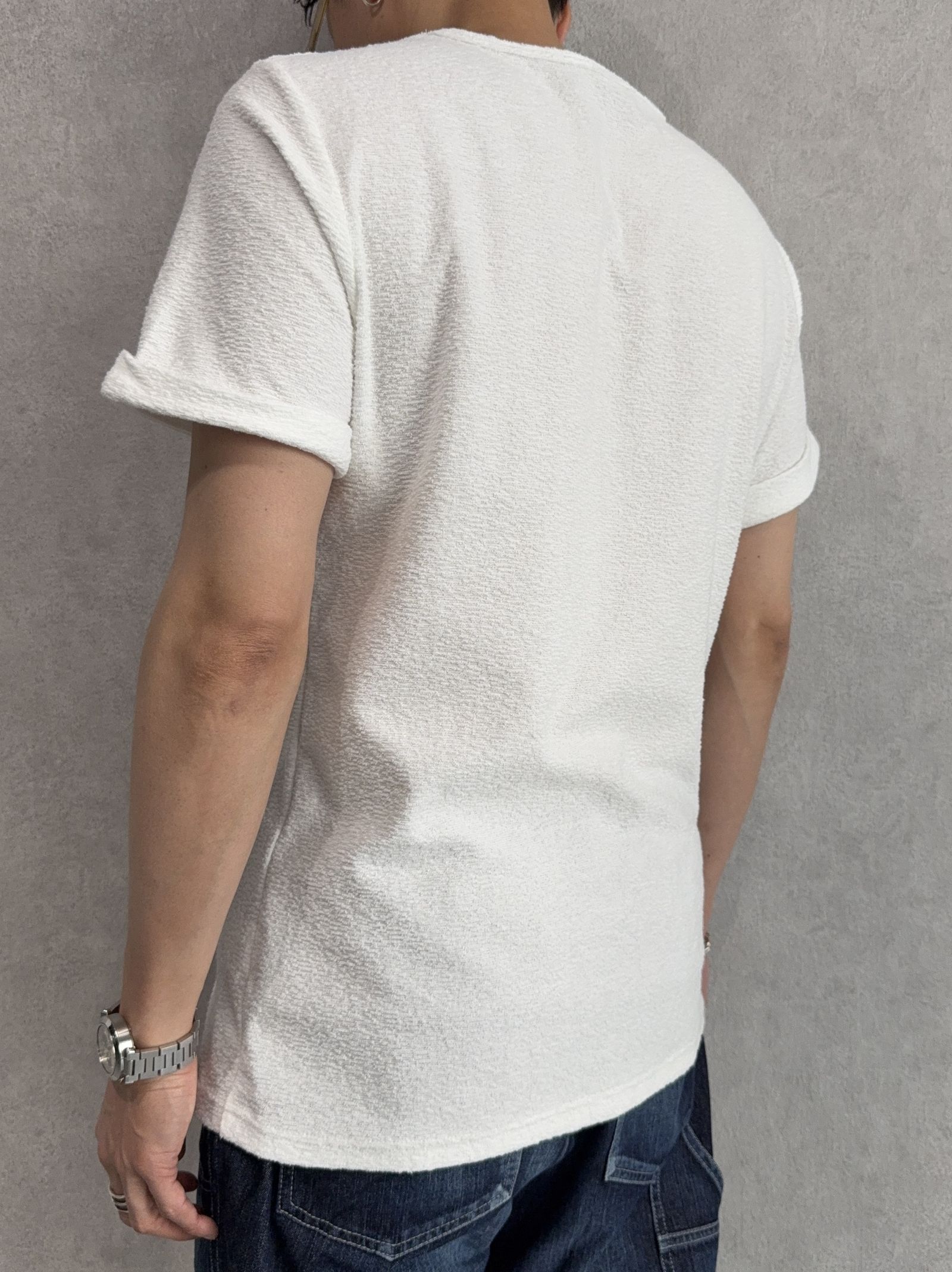 PILE ROLL UP TEE / RC40-T-001 / パイルロールアップTシャツ / ホワイト