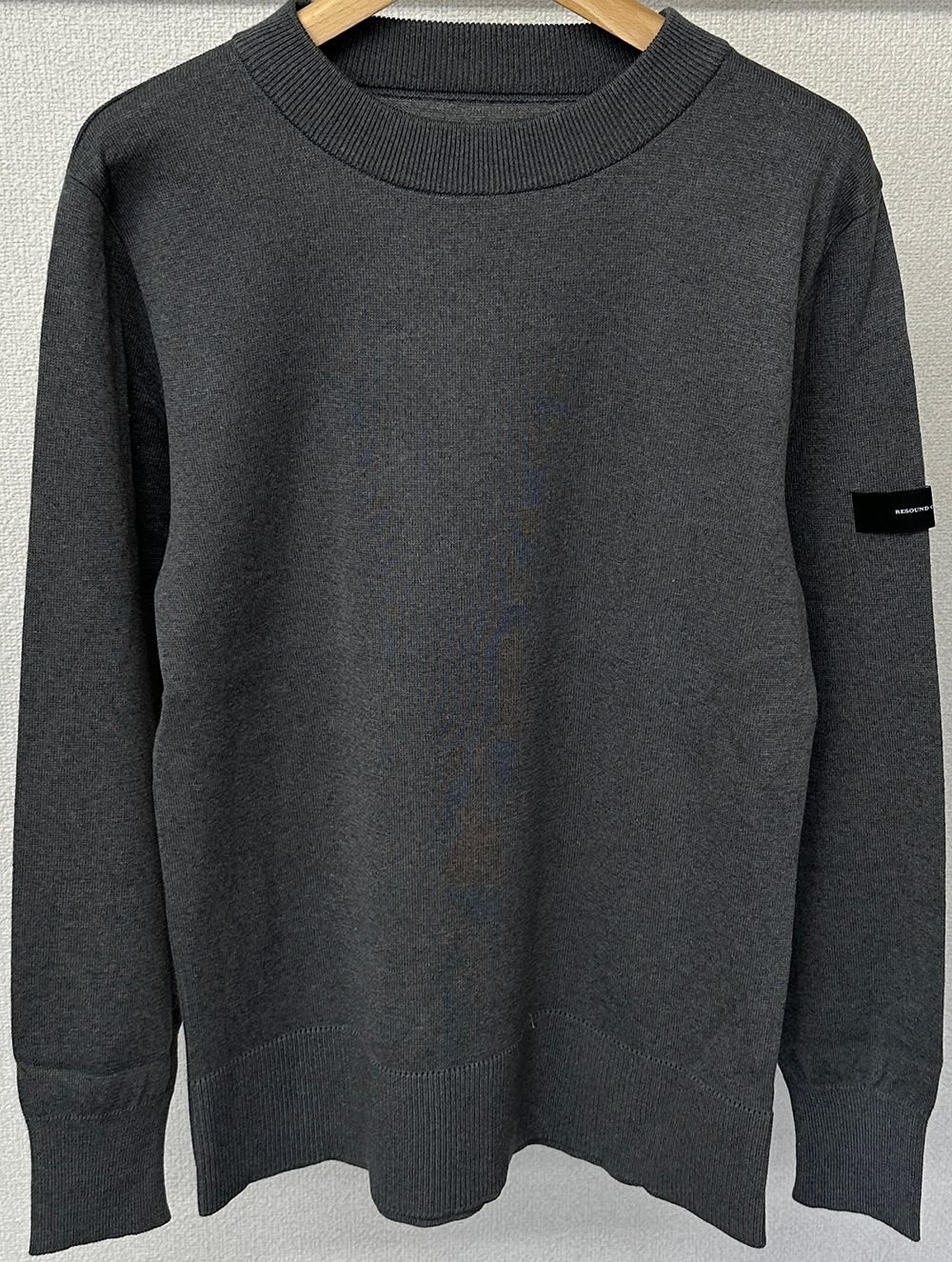 SILK KNT LONG SLEEVE / RC29-K-001 / 無地コットンニット / チャコール