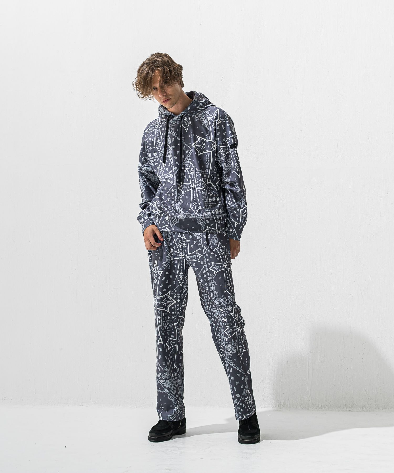 CHRIS EASY WIDE TUCK PANTS / RC42-ST-016WT / セミワイドタックパンツ / クロスグレー (1月上旬入荷予定)