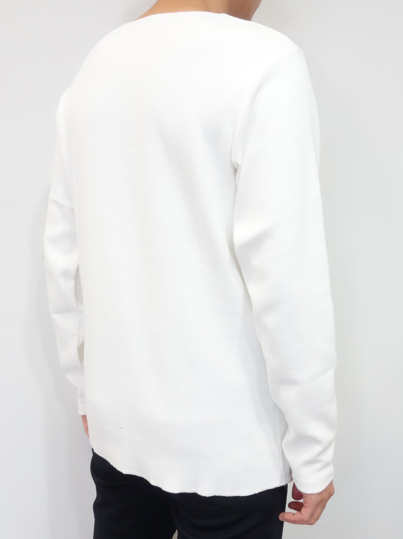 ST COTTON WAFFLE THERMAL / BASIC-CUT-001 / サーマル長袖Tシャツ / ホワイト