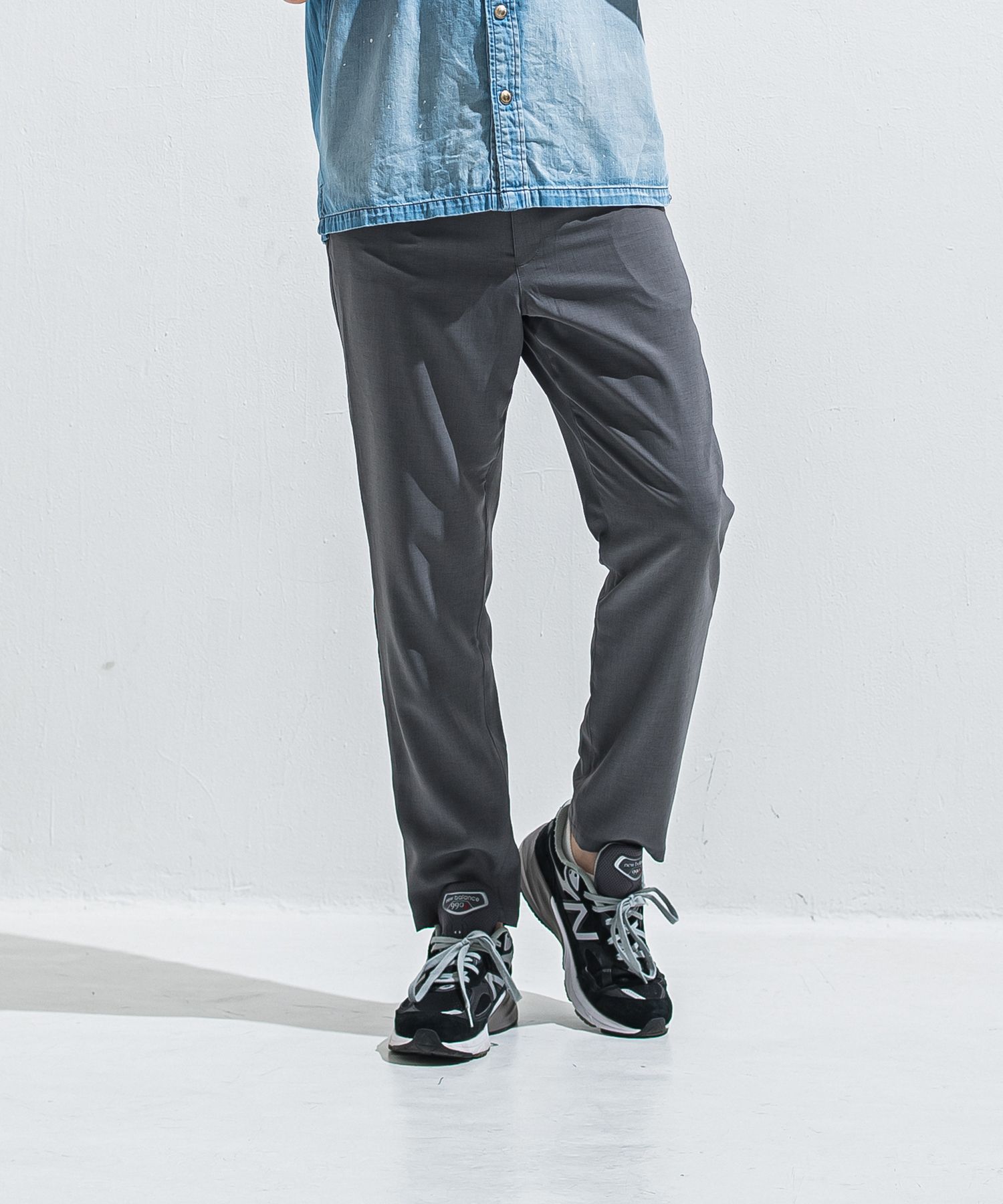 PAT WIDE EASY PANTS / RC40-ST-036BN / ワイドテーパードパンツ / ツイルグレー (4月中旬入荷予定)