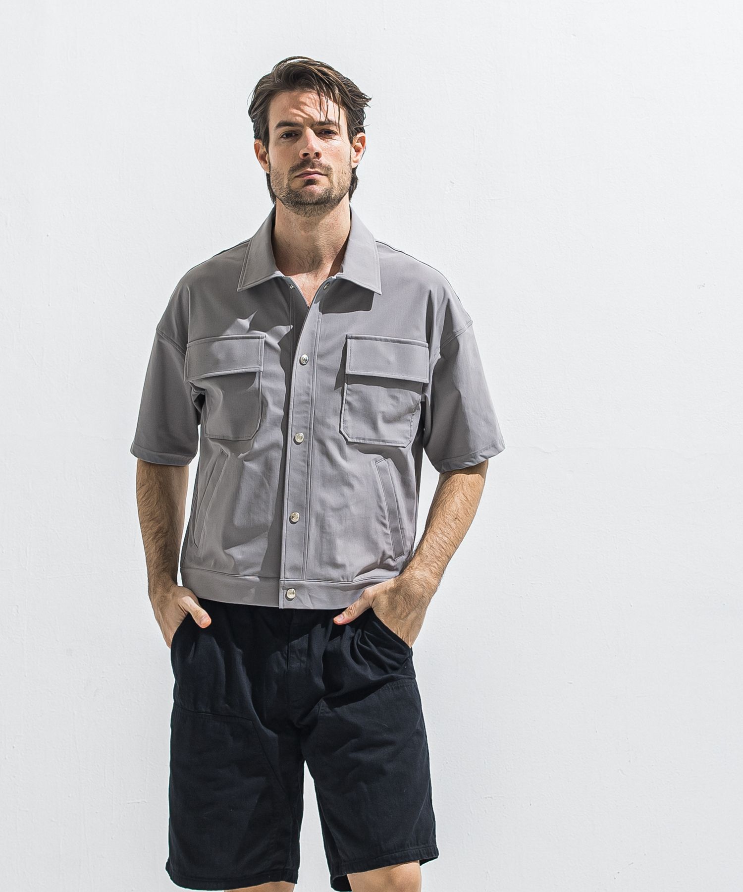 CPO HAFE SHIRTS JK / RC40-SH-003 / 半袖ナイロンCPOジャケット / グレー (5月上旬入荷予定)