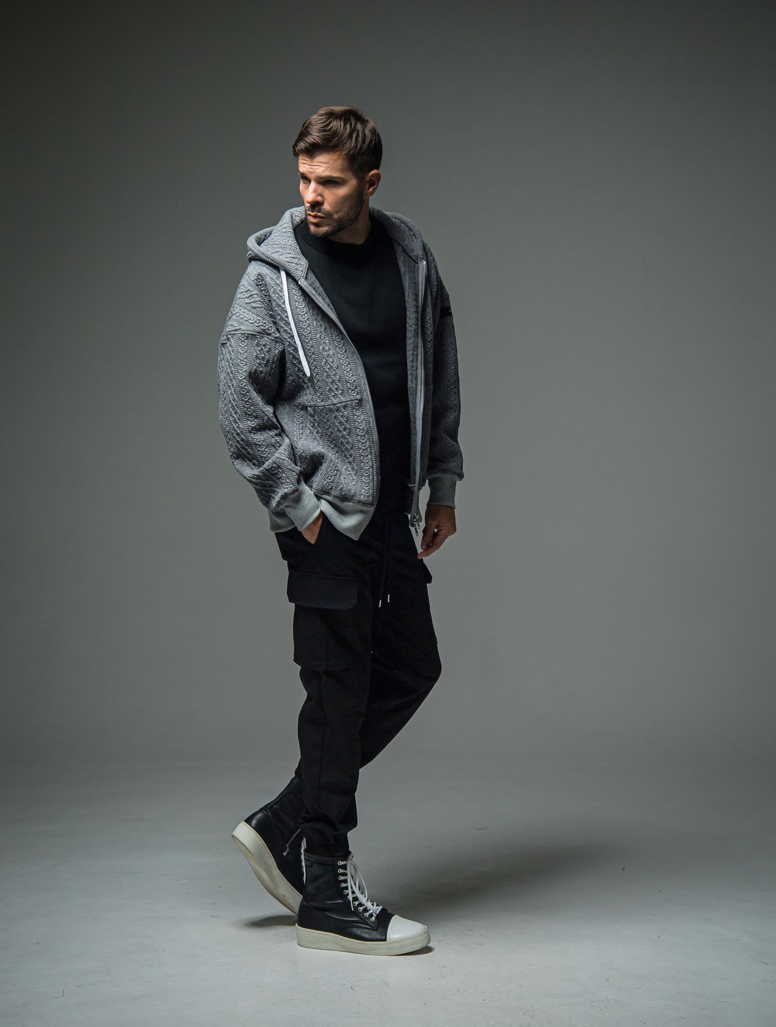 PT CARGO PANTS / RC29-ST-035 / 裾ゴムイージーカーゴパンツ / ブラック