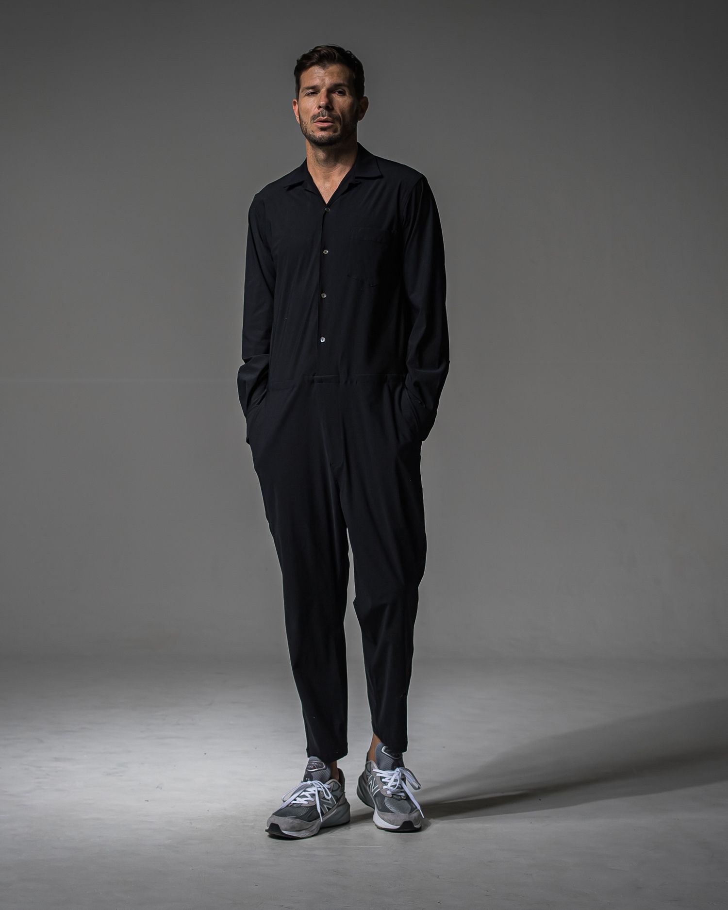 RAGE NYLON ALL IN ONE / DP1-TN-002 / 長袖シャツオールインワン / ブラック (3月中旬入荷予定)