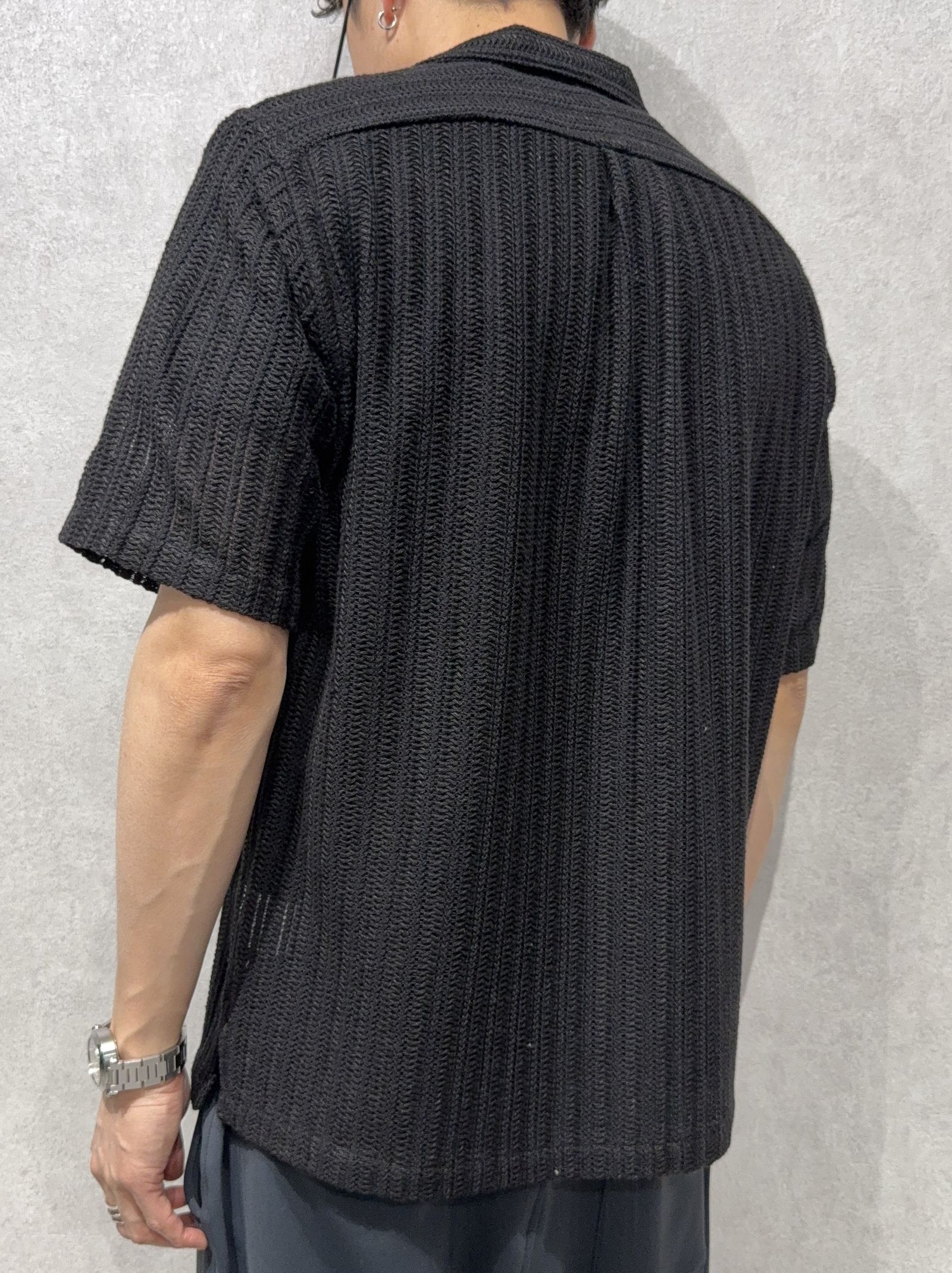 RUSSEL SHIRTS / DP1-SH-004 / ラッセル織り半袖シャツ / ブラック