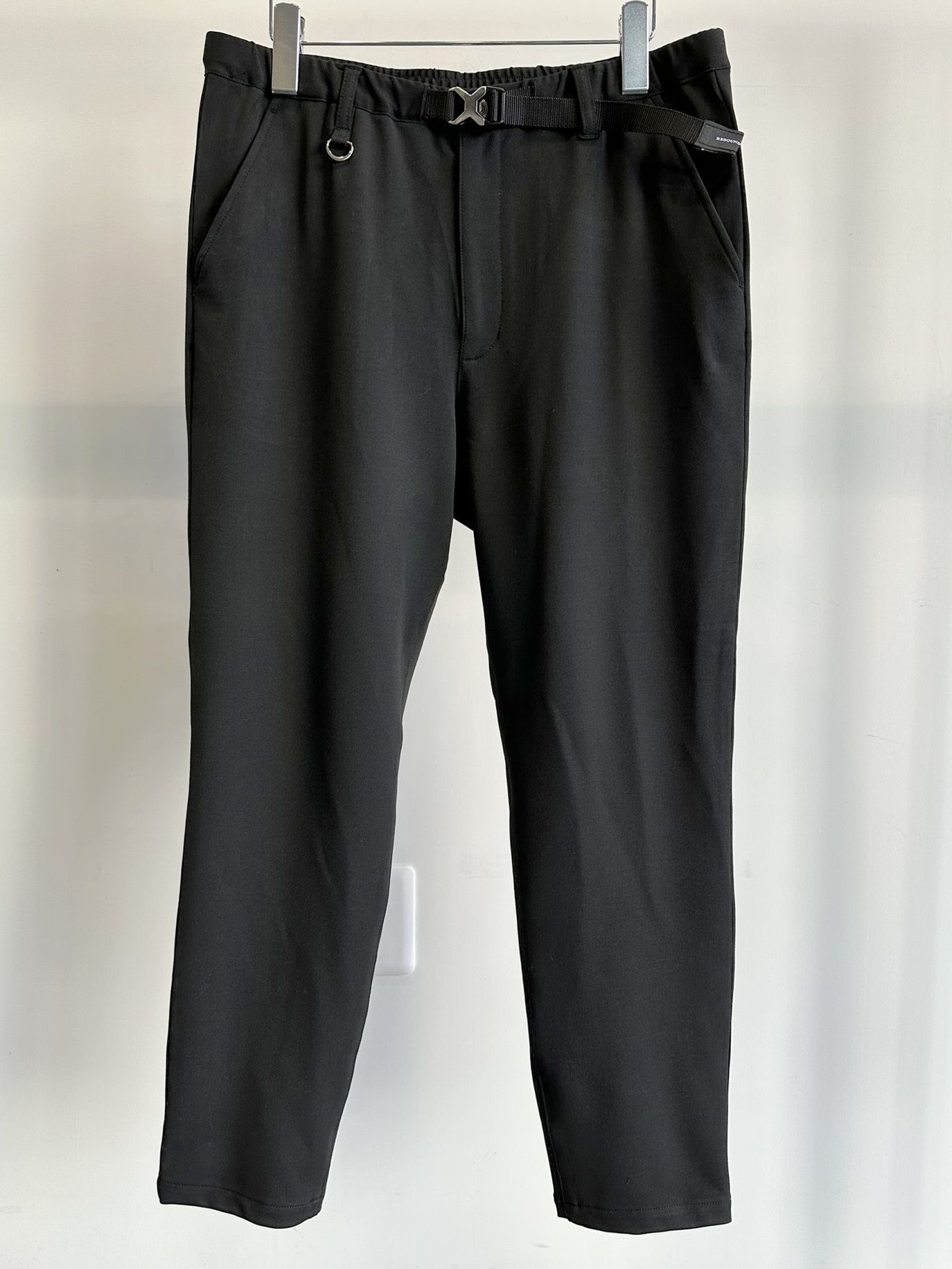 PAT WIDE EASY PANTS / RC31-ST-036 / ベルト付きテーパードワイドパンツ / ブラック