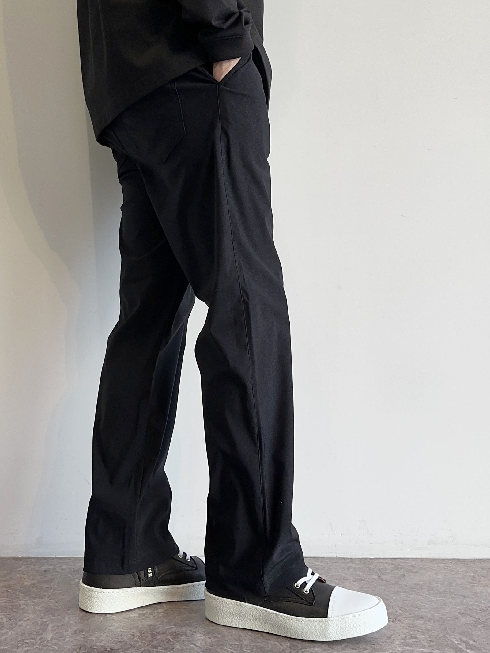 CHRIS EASY WIDE PANTS / RC31-ST-016W / ナイロンワイドパンツ / ブラック
