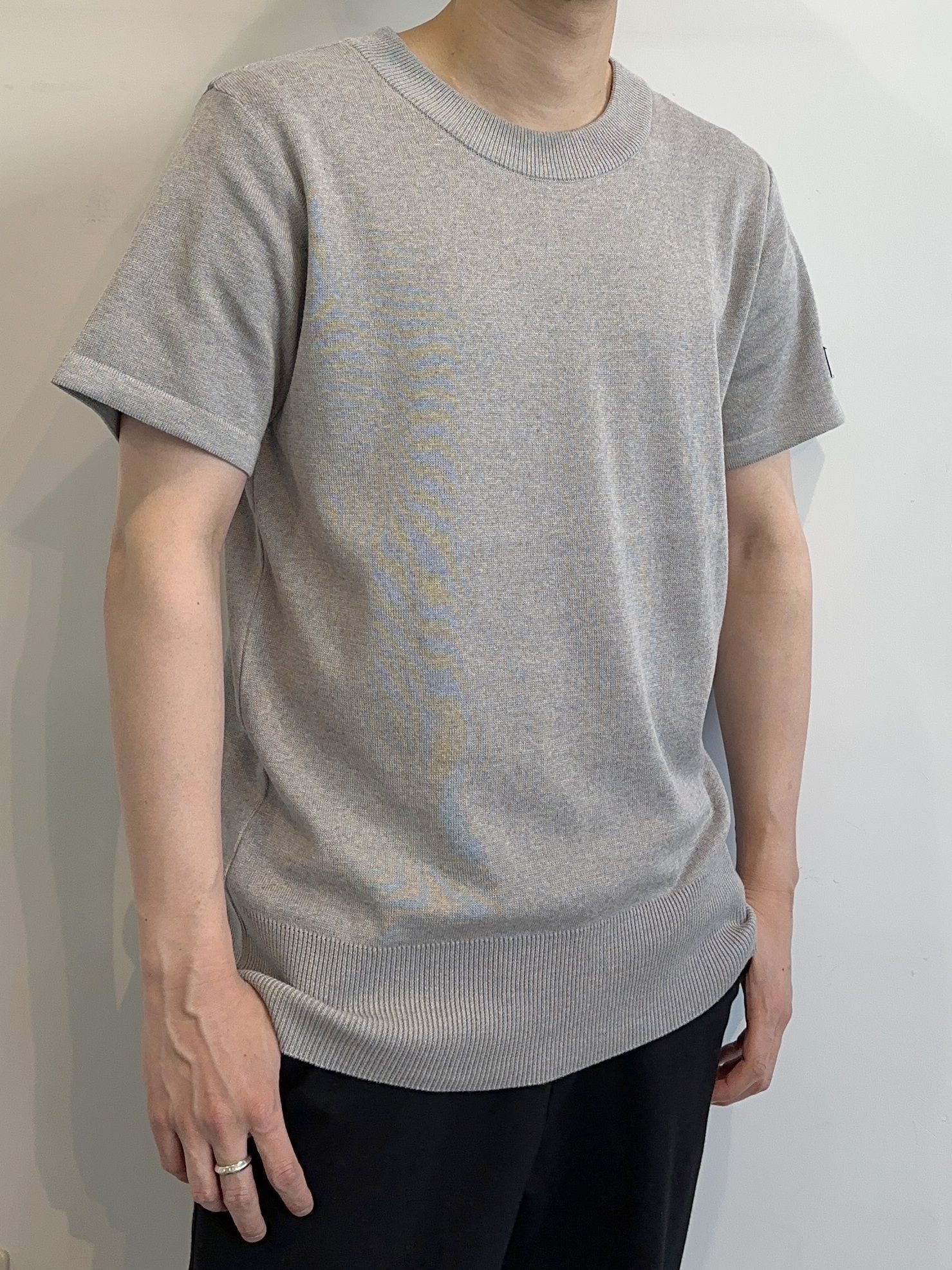 SILK HALF KNT / RC28-K-001 / 無地半袖サマーニット / グレー※